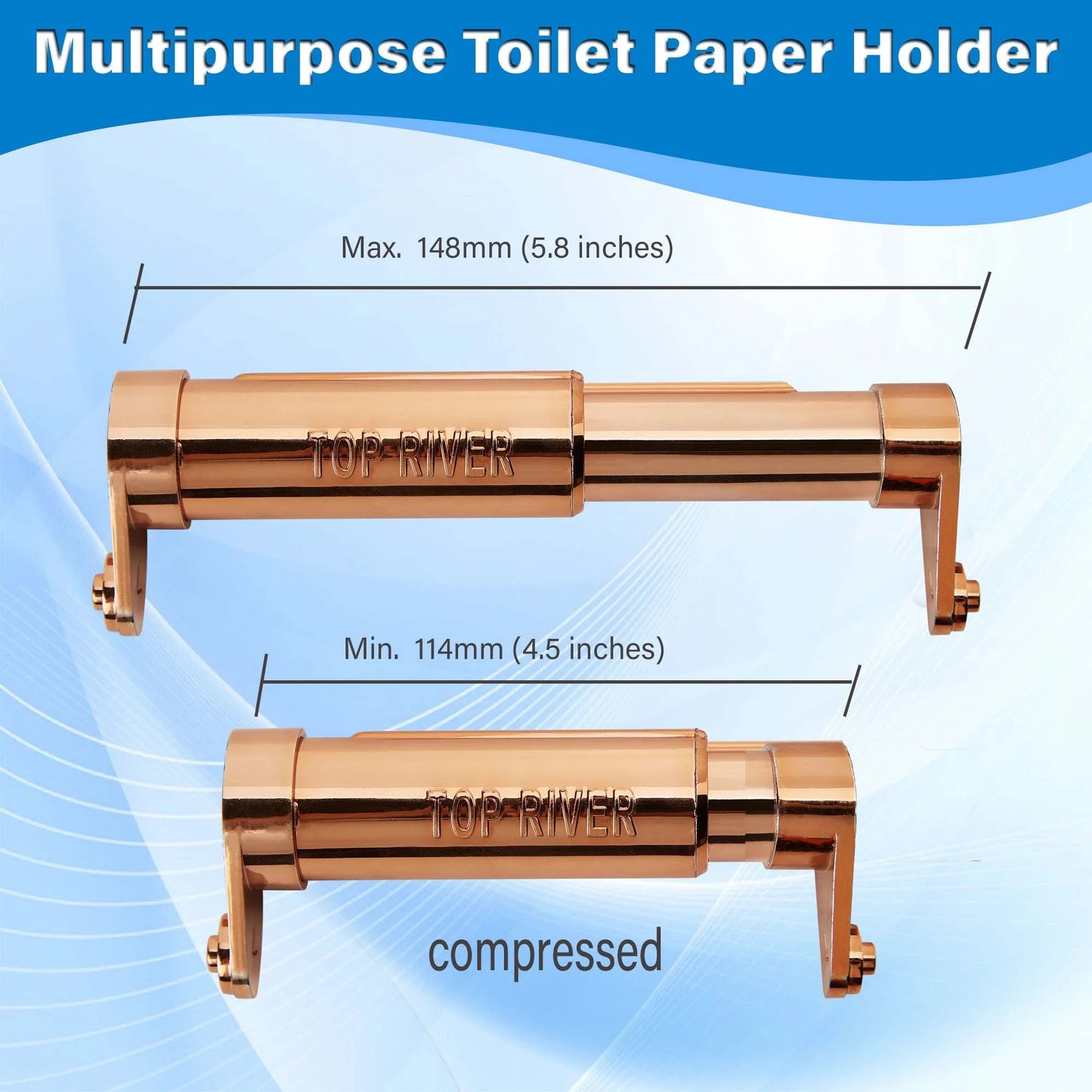 LunaLulinlk Toilet Paper Holder with Extender Adaptor, Fit Double Rolls and Triple Rolls, Multipurpose Toilet Paper Holder