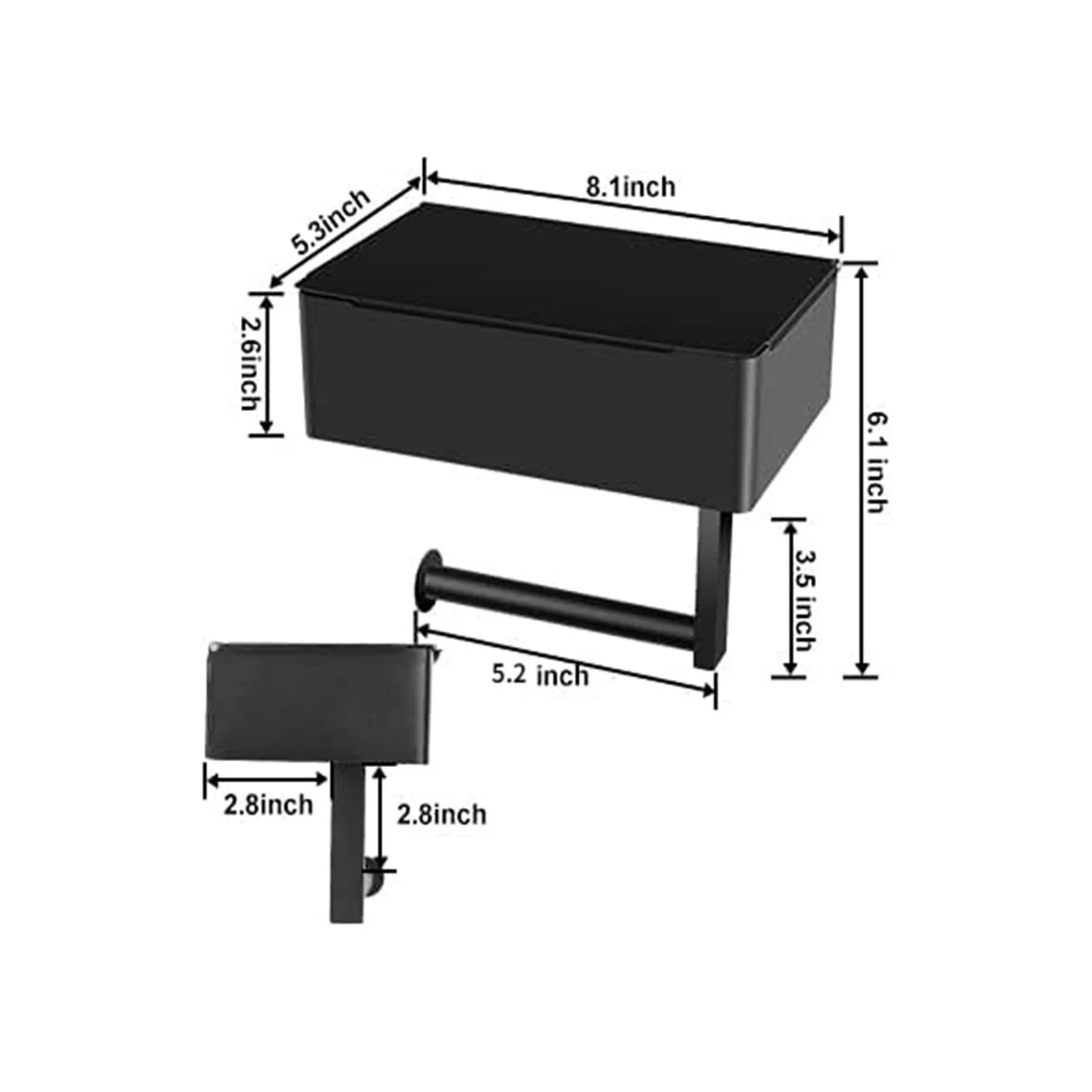 LunaLulinlk Toilet Paper Holder, Toilet Paper Holder with Shelf and Storage,Flushable Wet Wipes Dispenser for Bathroom