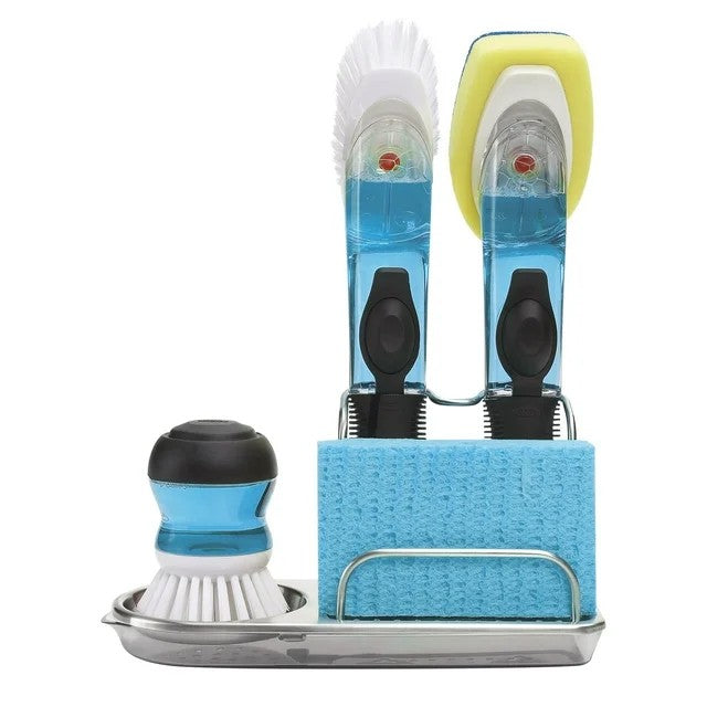 LunaLulinlk Stainless Steel Sink Organizer with Brush Holder