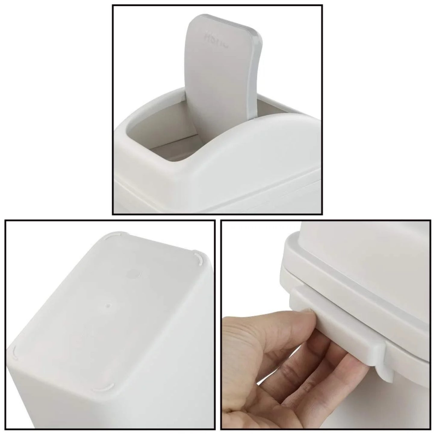 LunaLulinlk Small 4 Gallon Trash Can with Twist Top Lid for Office, Bedroom, Bathroom, Dormitory, Portable Trash Can Wastepaper Basket