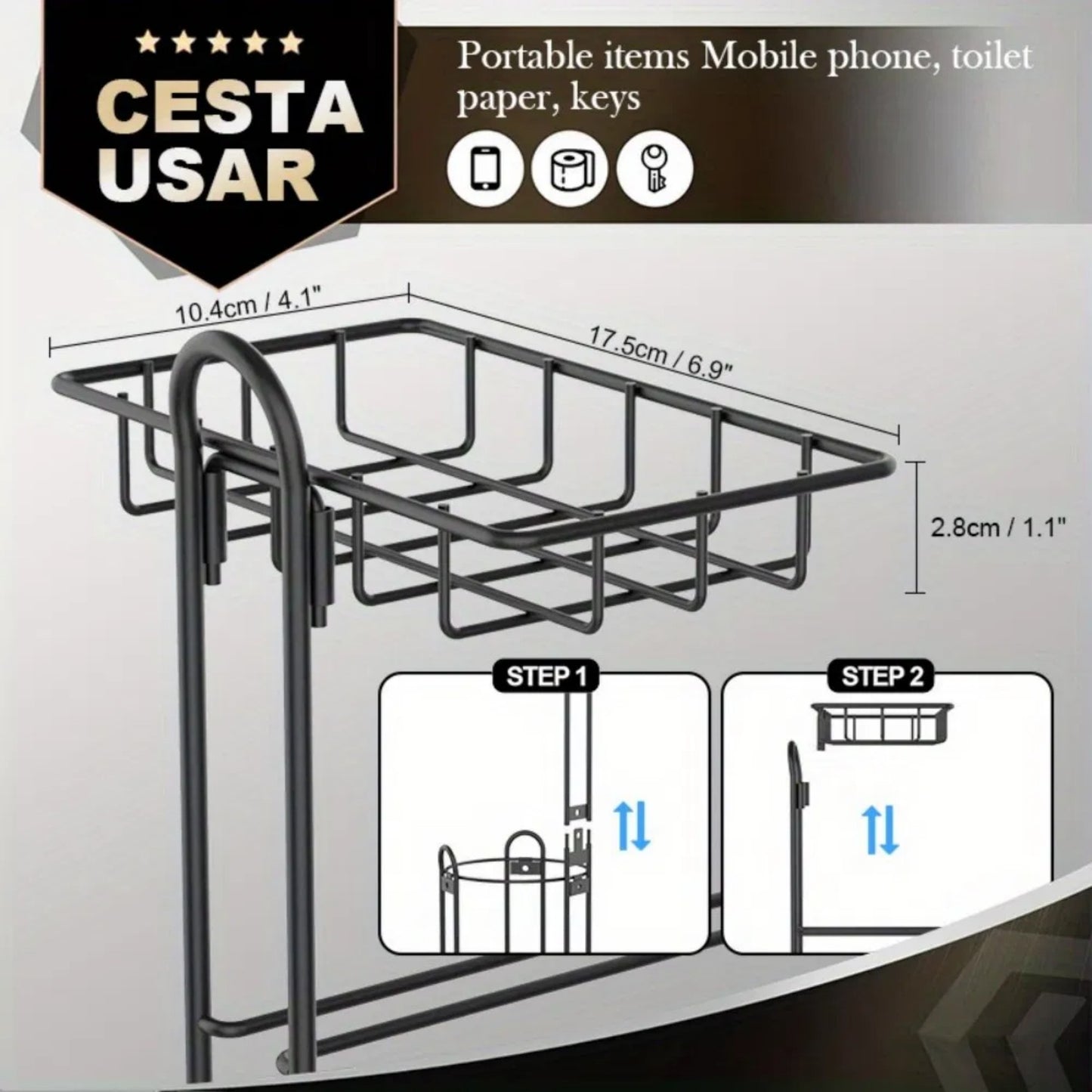 LunaLulinlk Toilet paper holder with shelf, bathroom freestanding toilet paper holder