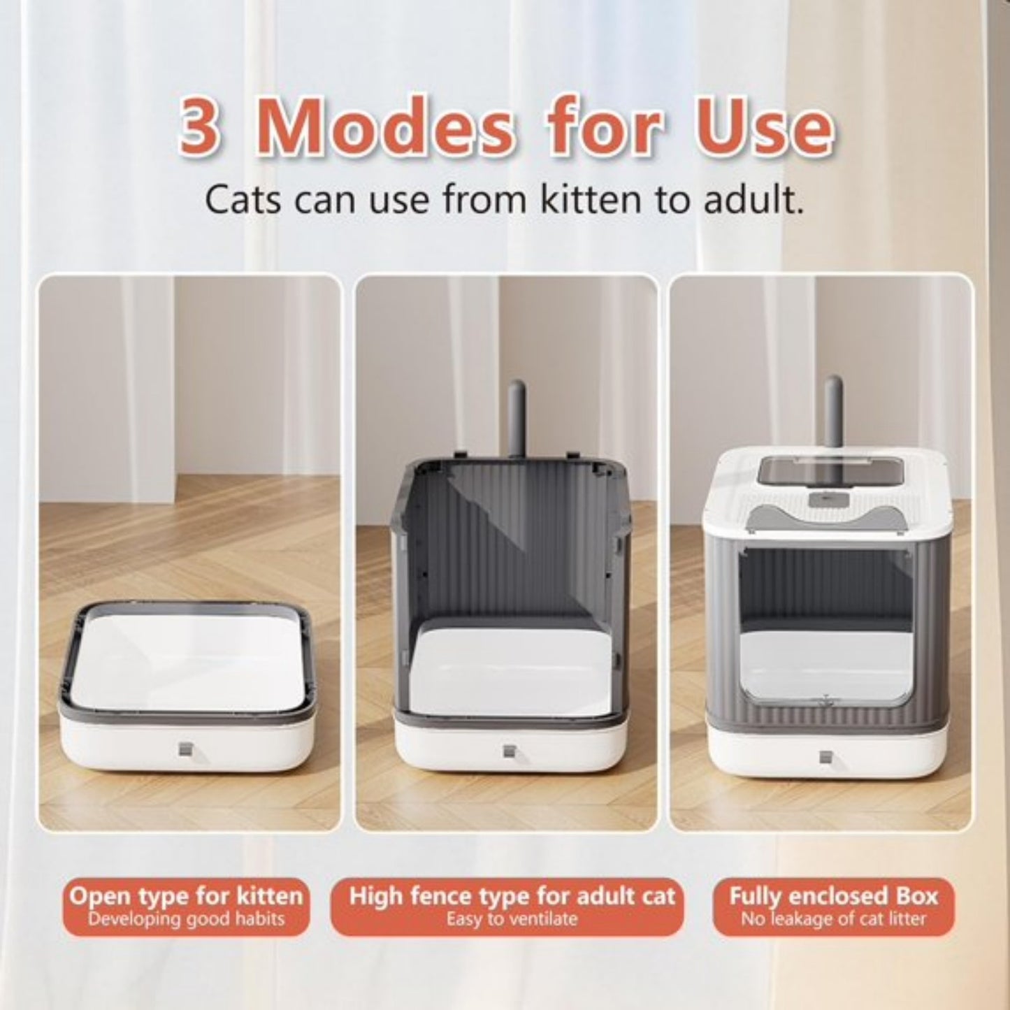 LunaLulinlk Upgraded fully enclosed cat litter box with lid