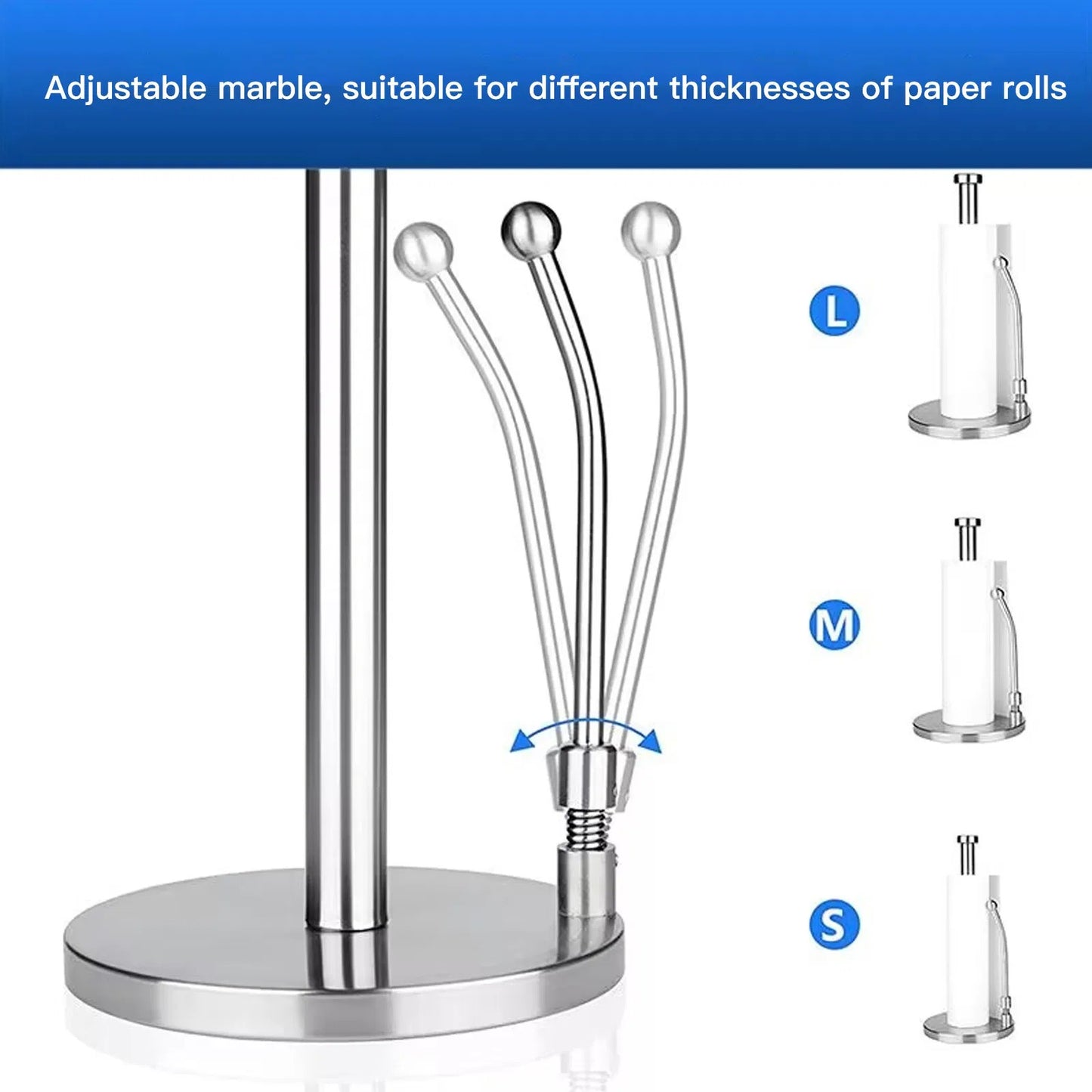 LunaLulinlk Stainless Steel Standing Paper Towel Holder with Weighted Base