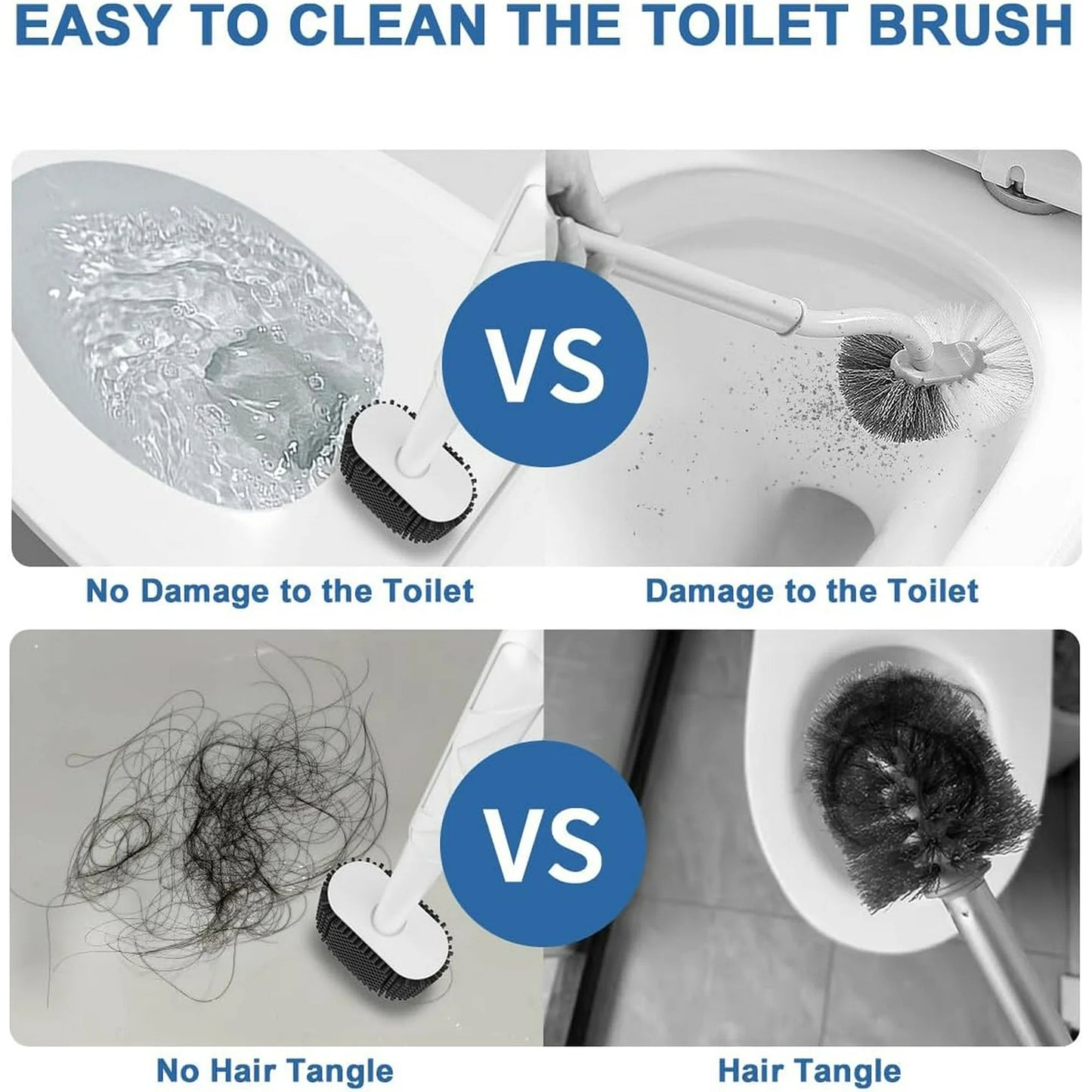 LunaLulinlk Toilet Brush and Toilet Brush Organizer with Magnetic Holder, Gray, 2-Pack