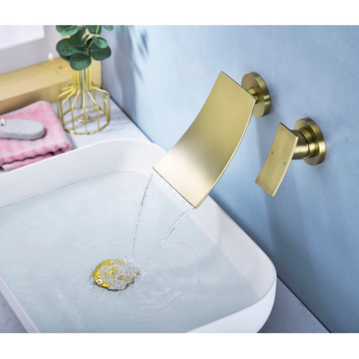 LunaLulinlk Wall Mount Widespread Bathroom Faucet