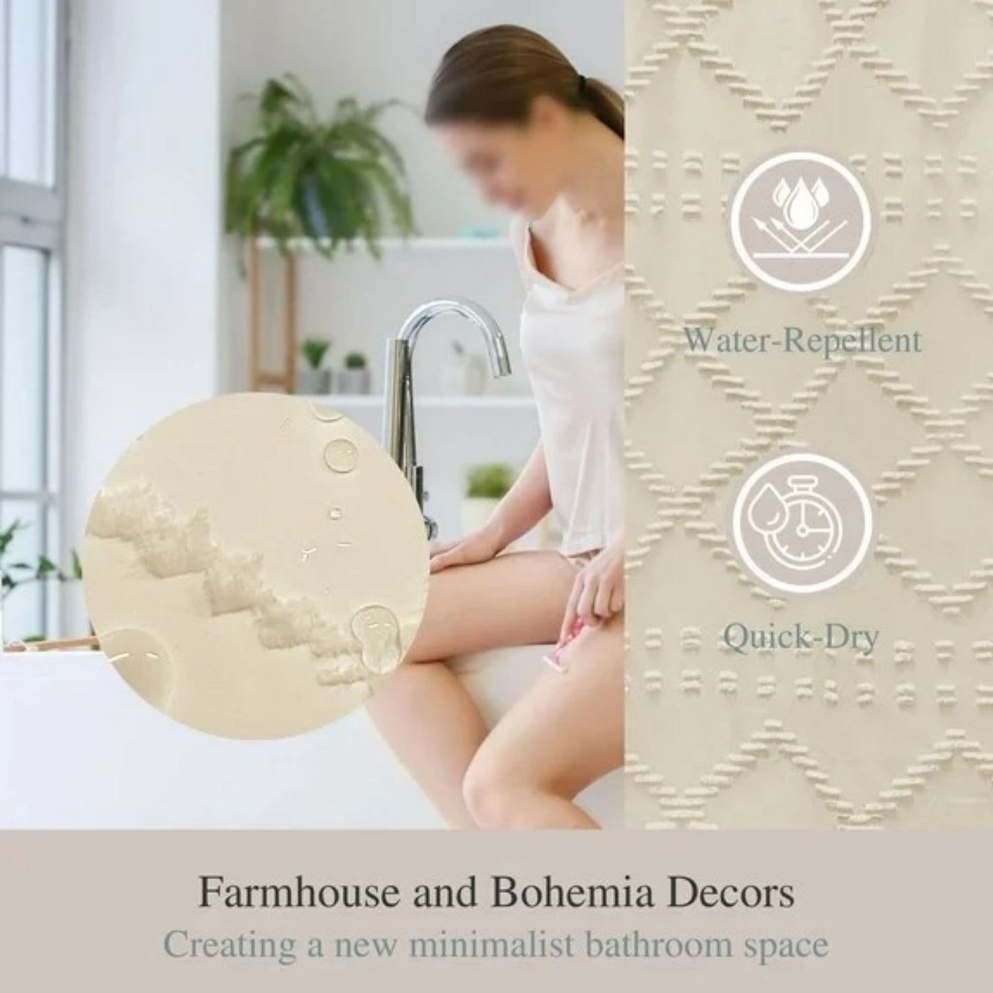 LunaLulinlk Shower Curtains,Heavy-Duty Mold/Mildew-Resistant