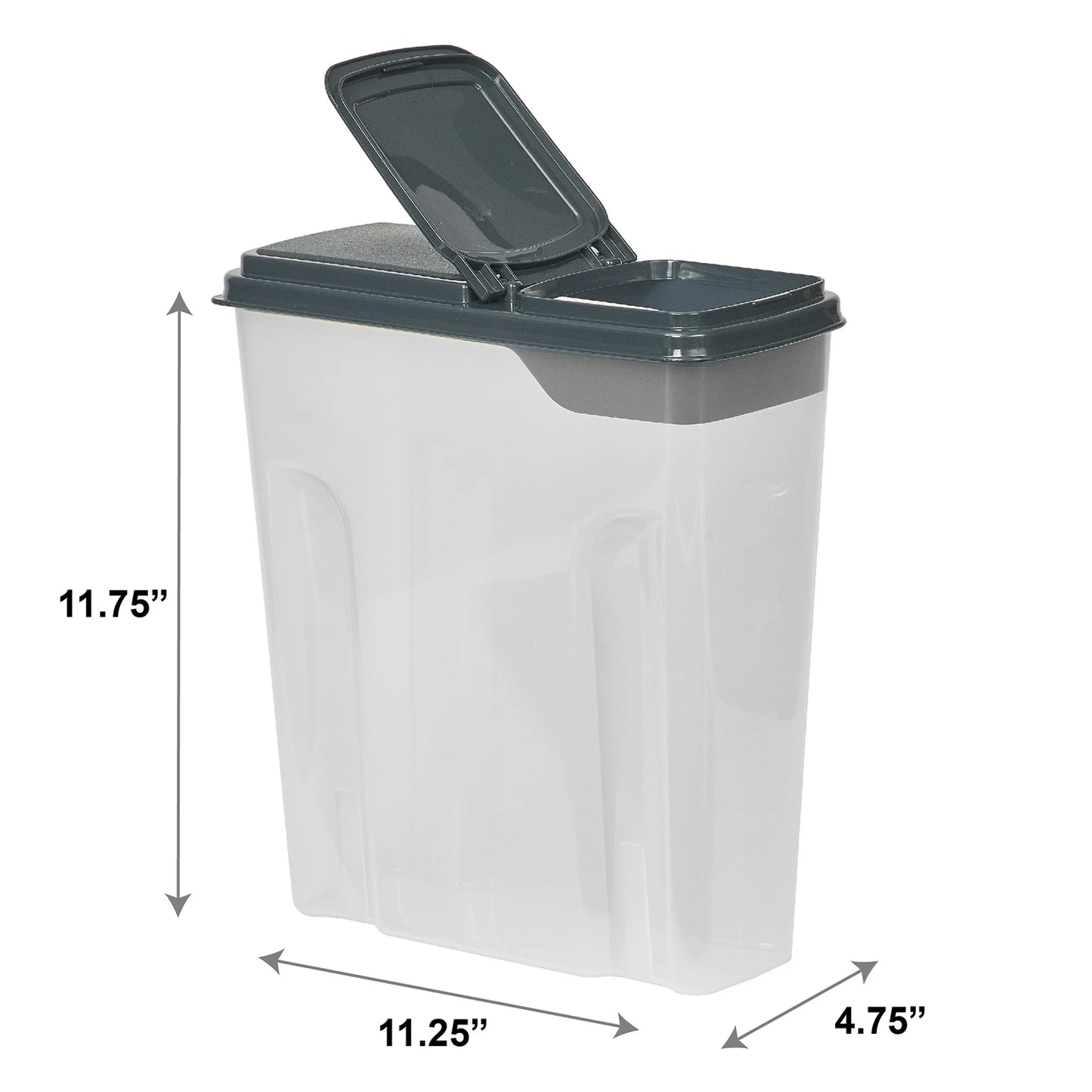 LunaLulinlk Two-Pack Cereal Boxes, Plastic, 24 Cups - Dark Gray