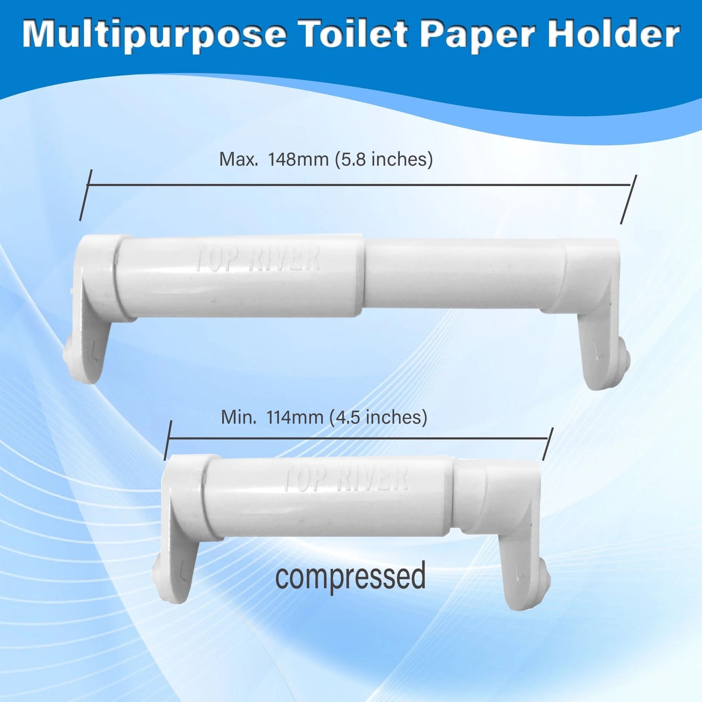 LunaLulinlk Toilet Paper Holder with Extender Adaptor, Fit Double Rolls and Triple Rolls, Multipurpose Toilet Paper Holder , Black