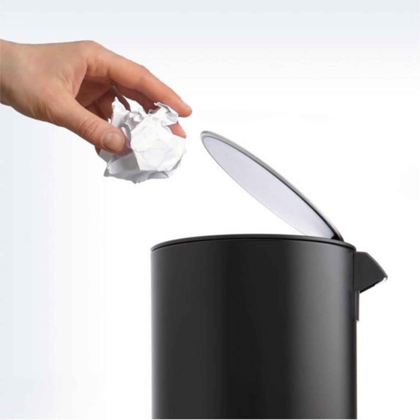 LunaLulinlk Stainless Steel 3L Bathroom Trash Can with Soft Close Lid - Brushed Nickel