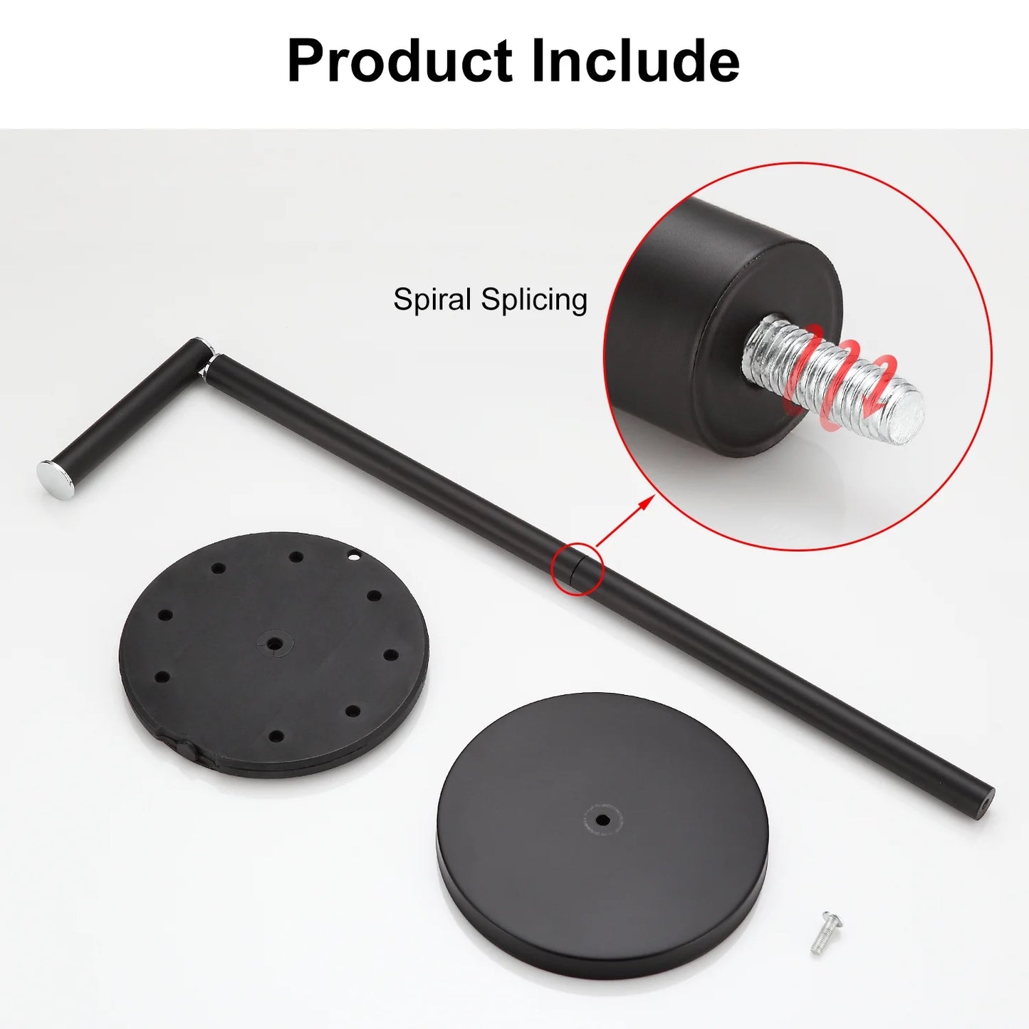 LunaLulinlk Toilet Paper Holder Stand,SUS 304 Stainless Steel Free Standing Toilet Paper Holder with Reserve Function,Black Toilet Paper Holder