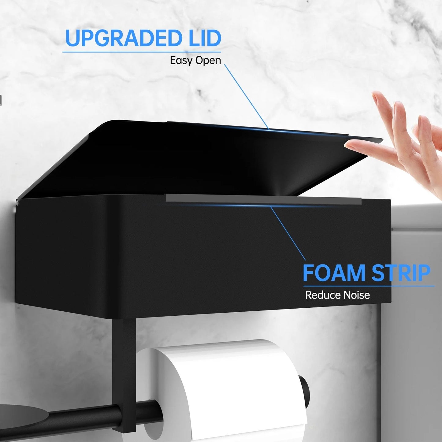 LunaLulinlk Toilet Paper Holder Wall Mount Stainless Steel Shelf with Toilet Roll Storage & Wipes Dispenser for Bathroom