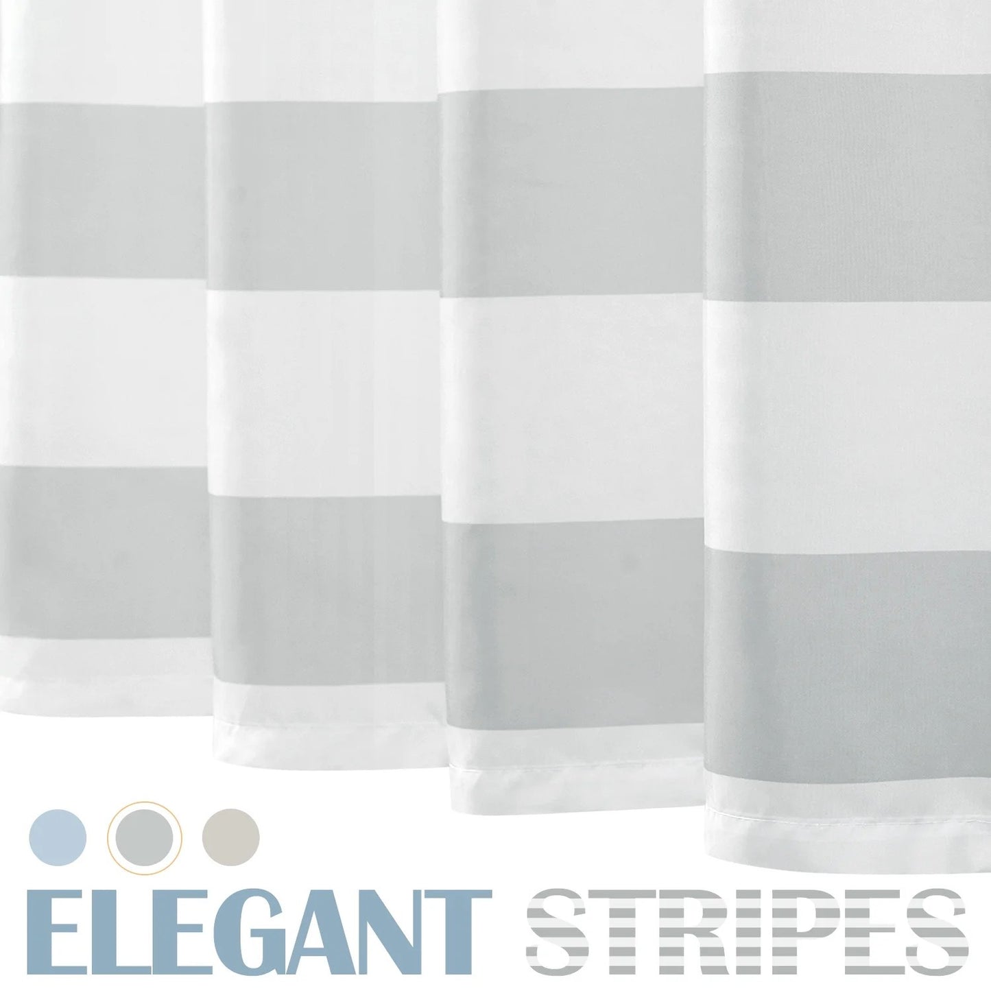 LunaLulinlk Summer Fashion Letter Stripe Home Shower Curtain,Gray