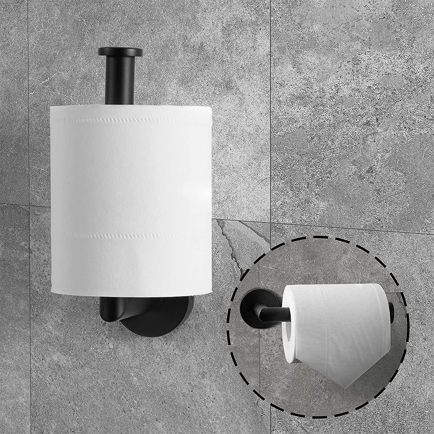 LunaLulinlk Toilet Paper Holder Wall Mount,Matte Black Toilet Paper Roll Holder for Bathroom