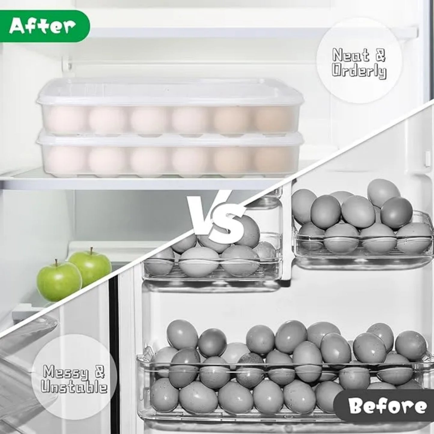 LunaLulinlk Stackable, Fresh Egg Container for 48 Eggs Kitchenware