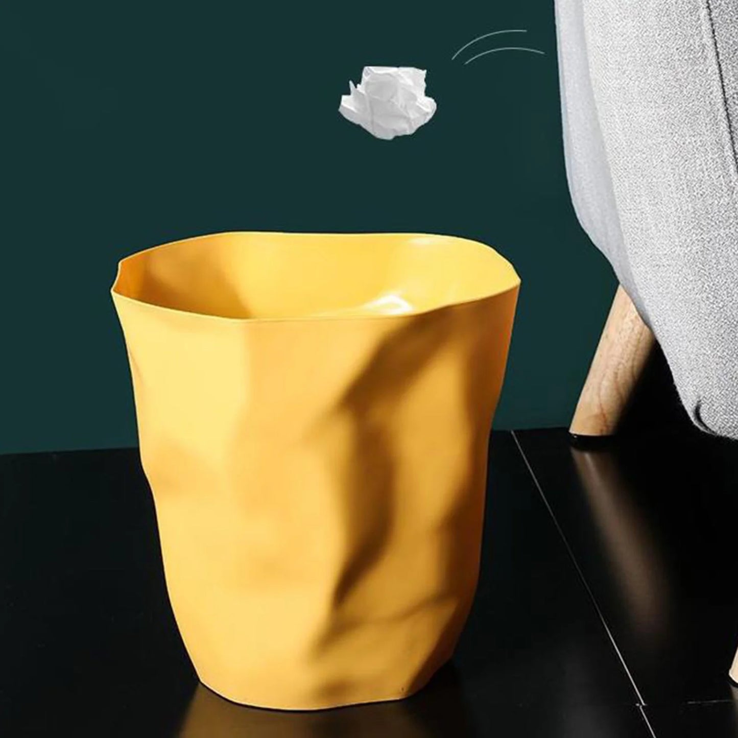 LunaLulinlk Yellow 2.64 Gallon Bathroom Trash Can, Small Trash Can for Kitchen, Bathroom, Office, Bedroom, Living Room Trash Can