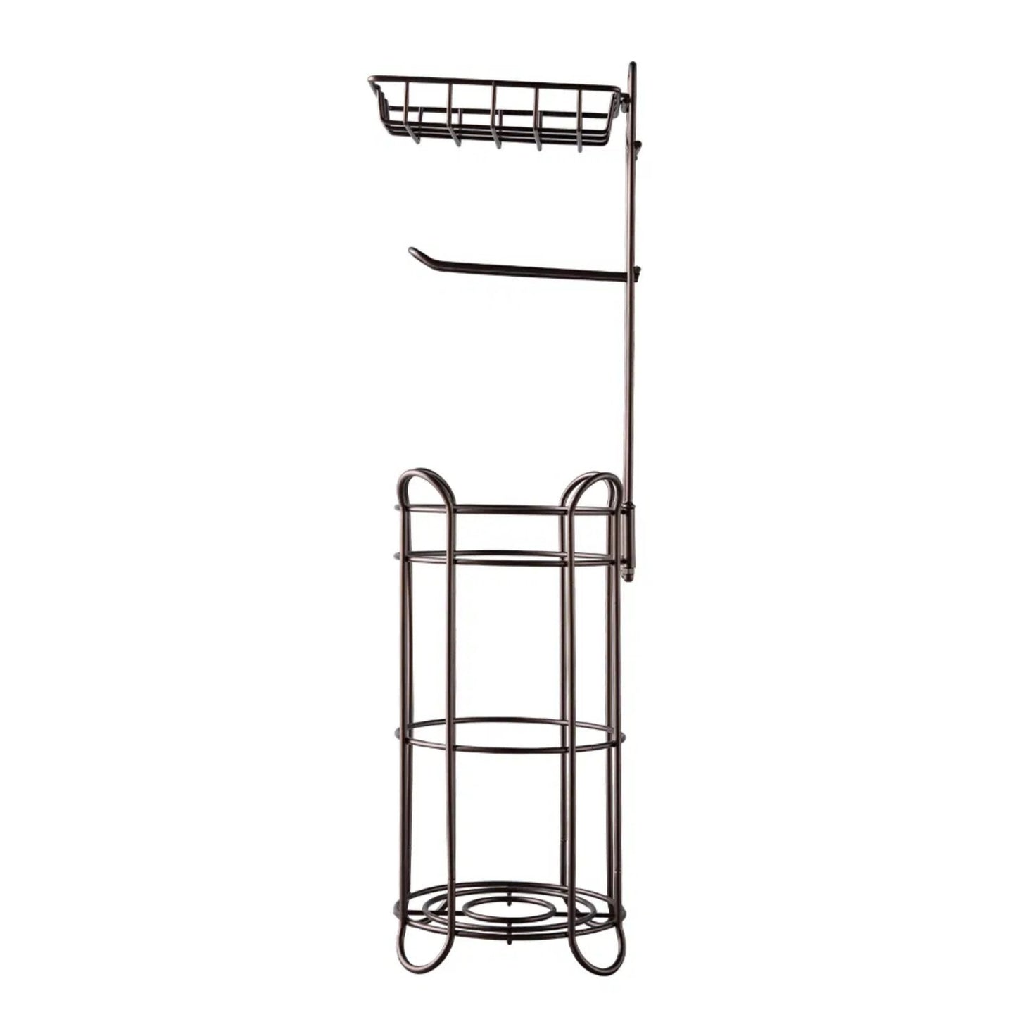 LunaLulinlk Toilet Paper Holder with Shelf for Large Rolls of Toilet Paper and Cell Phone, Brown