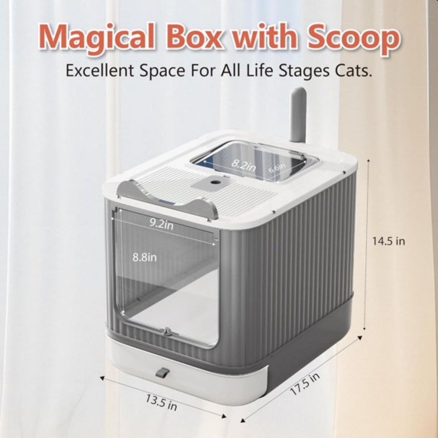 LunaLulinlk Upgraded fully enclosed cat litter box with lid