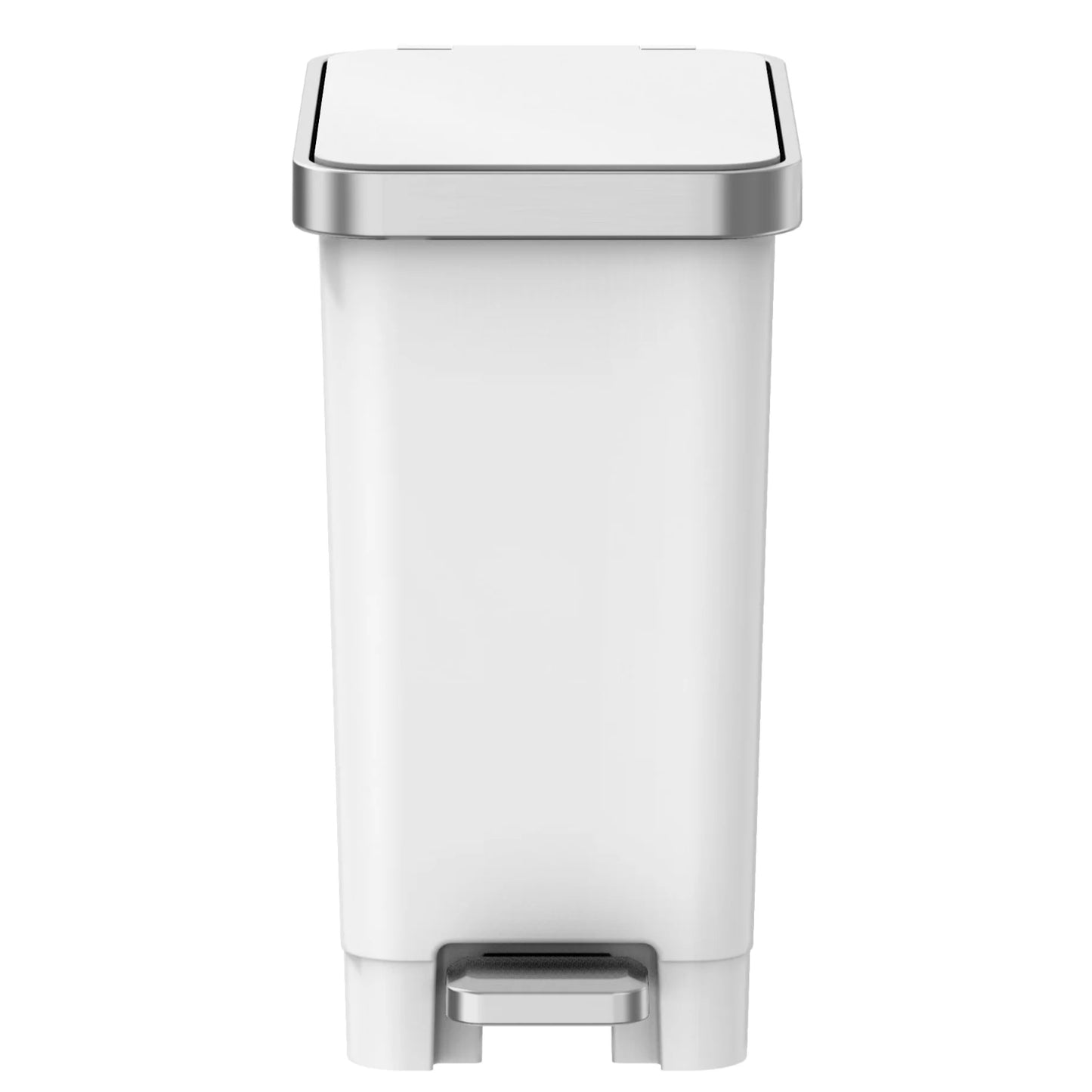 LunaLulinlk White (2-pack) 2.5-gallon plastic step-style trash can for bedroom, bathroom and office