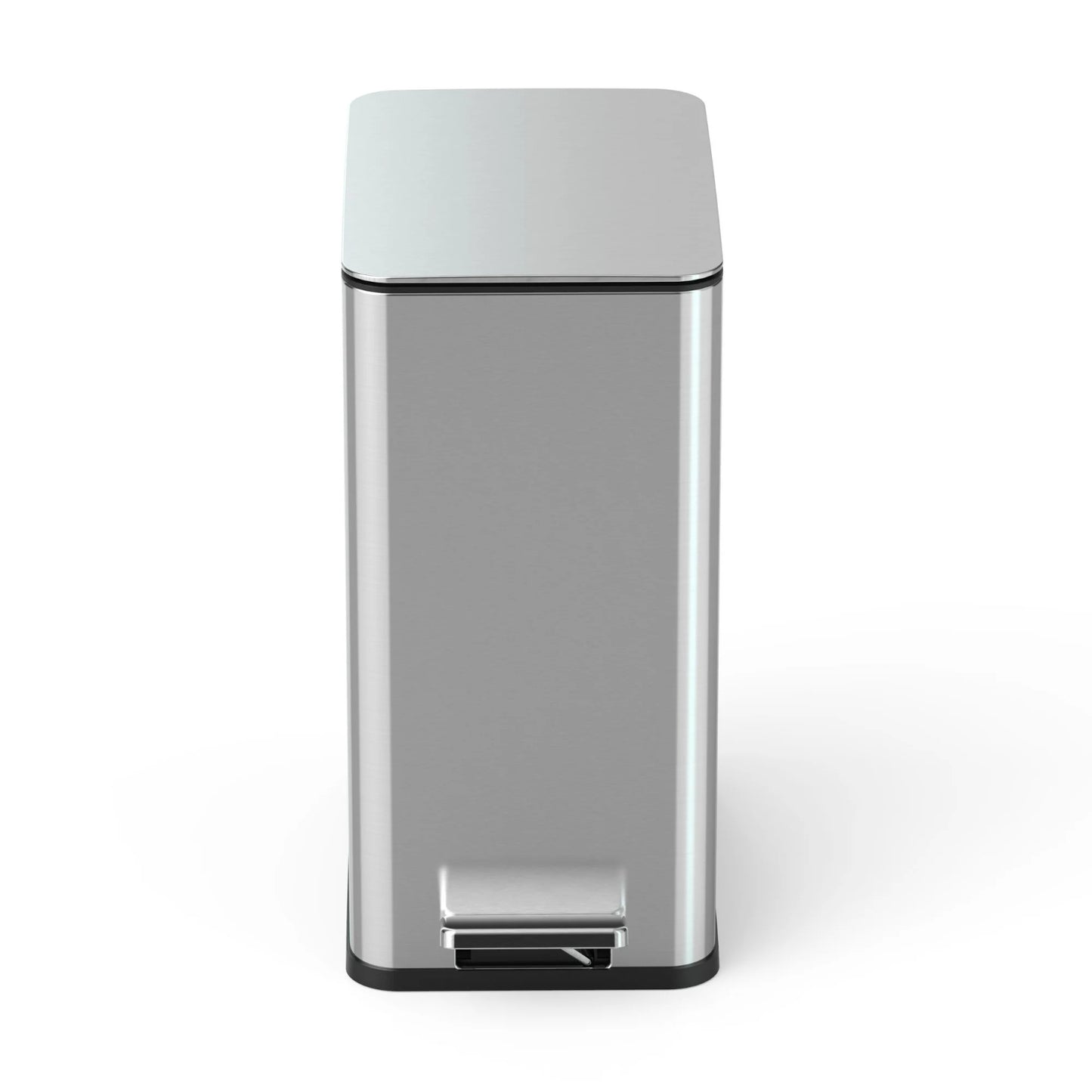 LunaLulinlk Silver Stainless Steel (2 Pack) 2.6 Gallon Trash Can, Ultra-Slim Step-Up Bathroom Trash Can