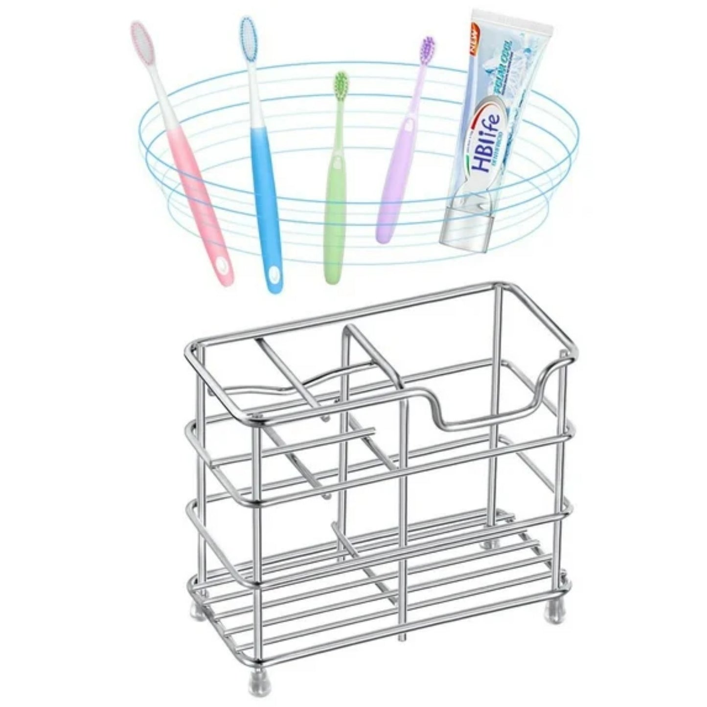 LunaLulinlk Stainless Steel Bathroom Toothbrush Holder Toothpaste Holder