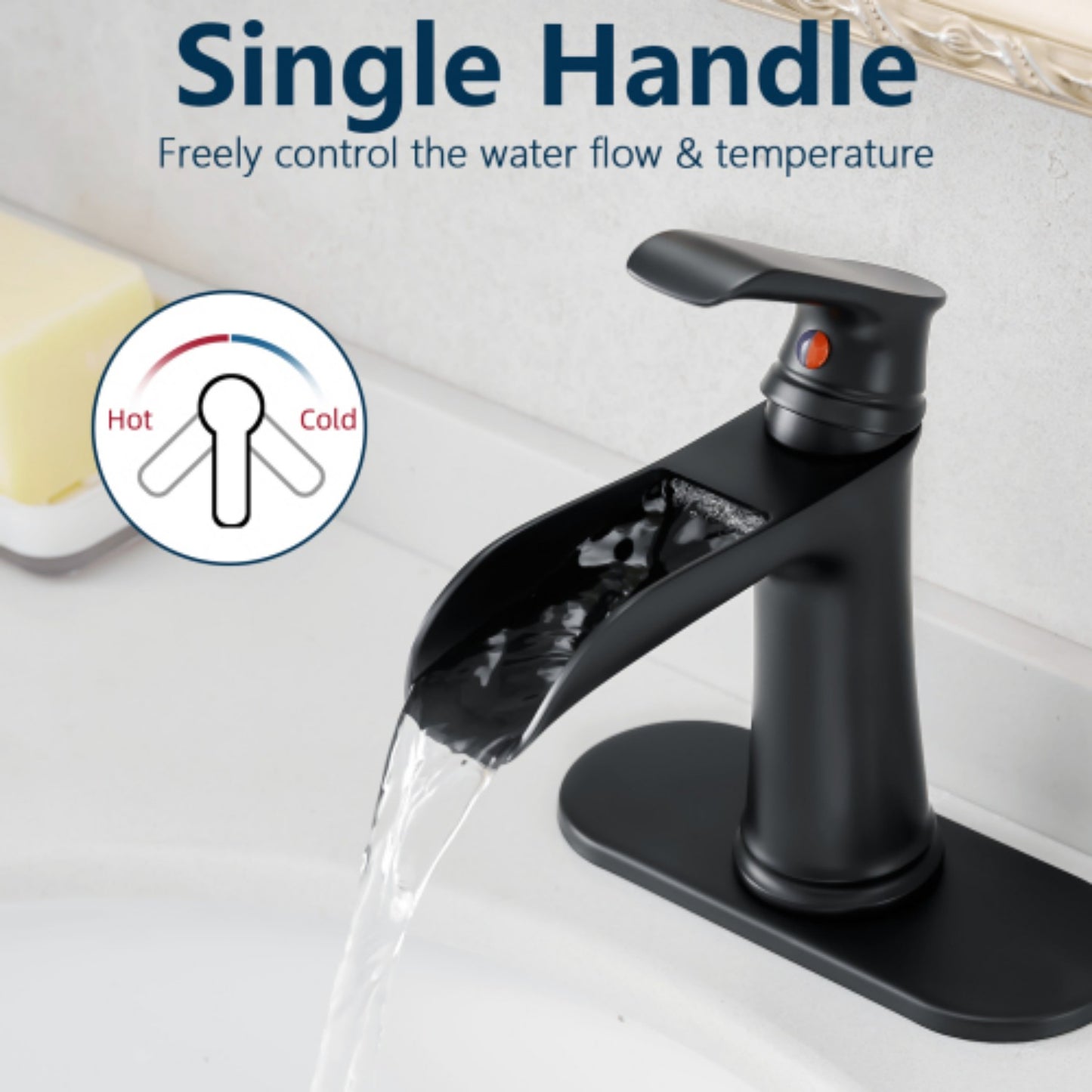 LunaLulinlk Sink faucet with countertop, bathroom faucet for sink, single hole single handle faucet