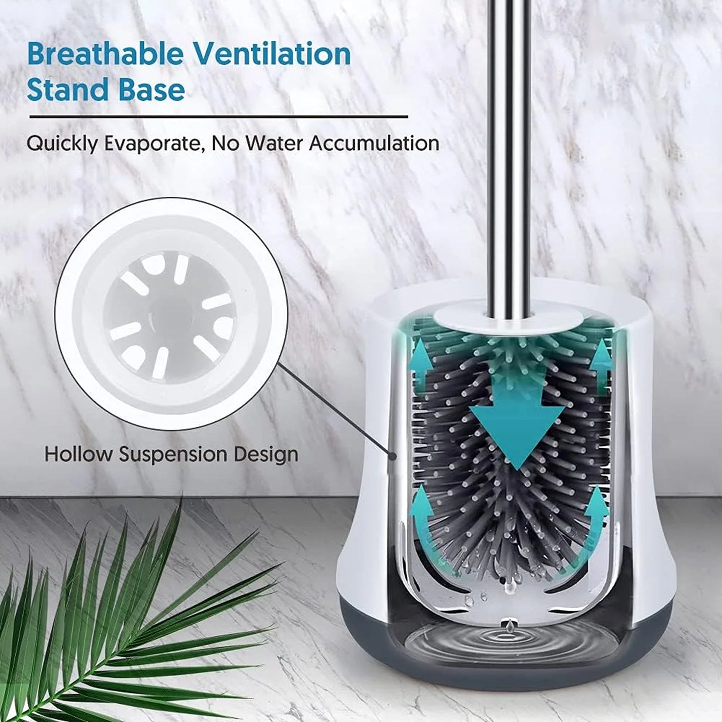 LunaLulinlk Toilet Brush Cleaner and Storage Set, Bathroom Toilet Brush (1-Pack), White