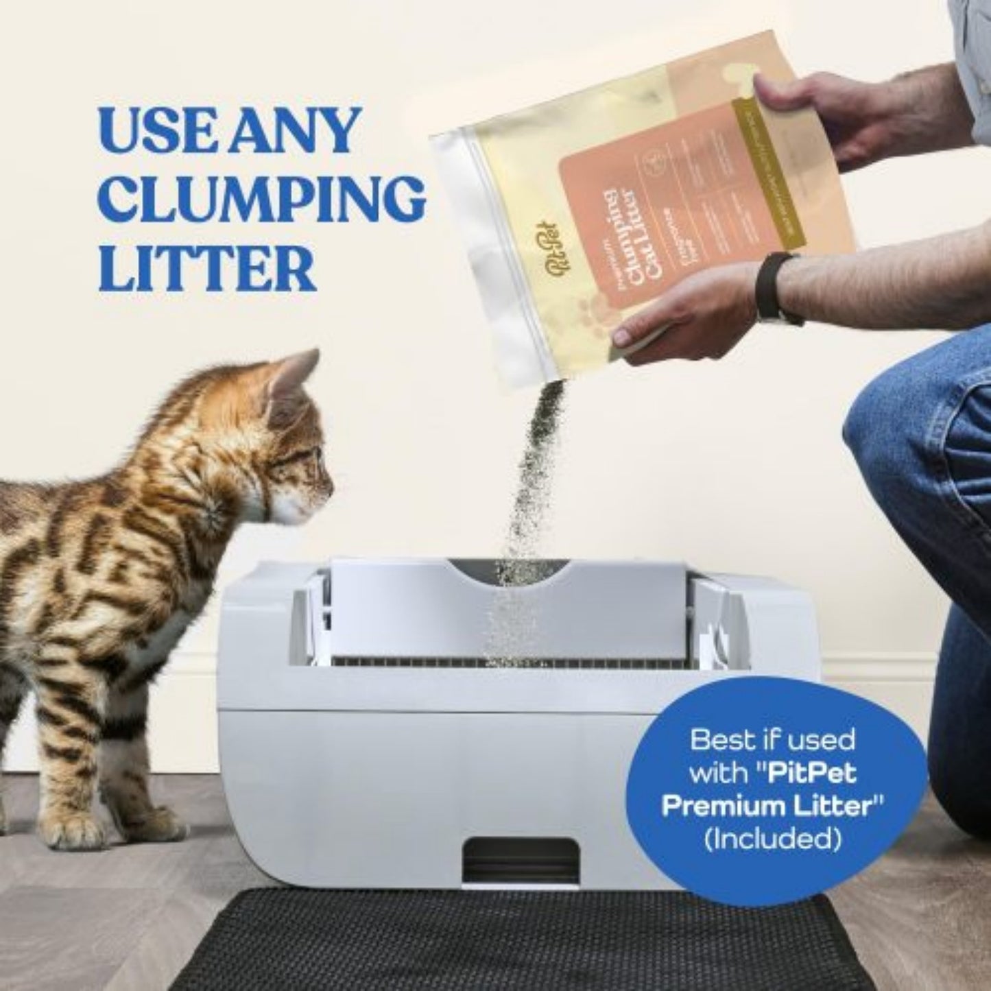 LunaLulinlk Smart Cat Litter Box Cat Litter Box Wide Opening