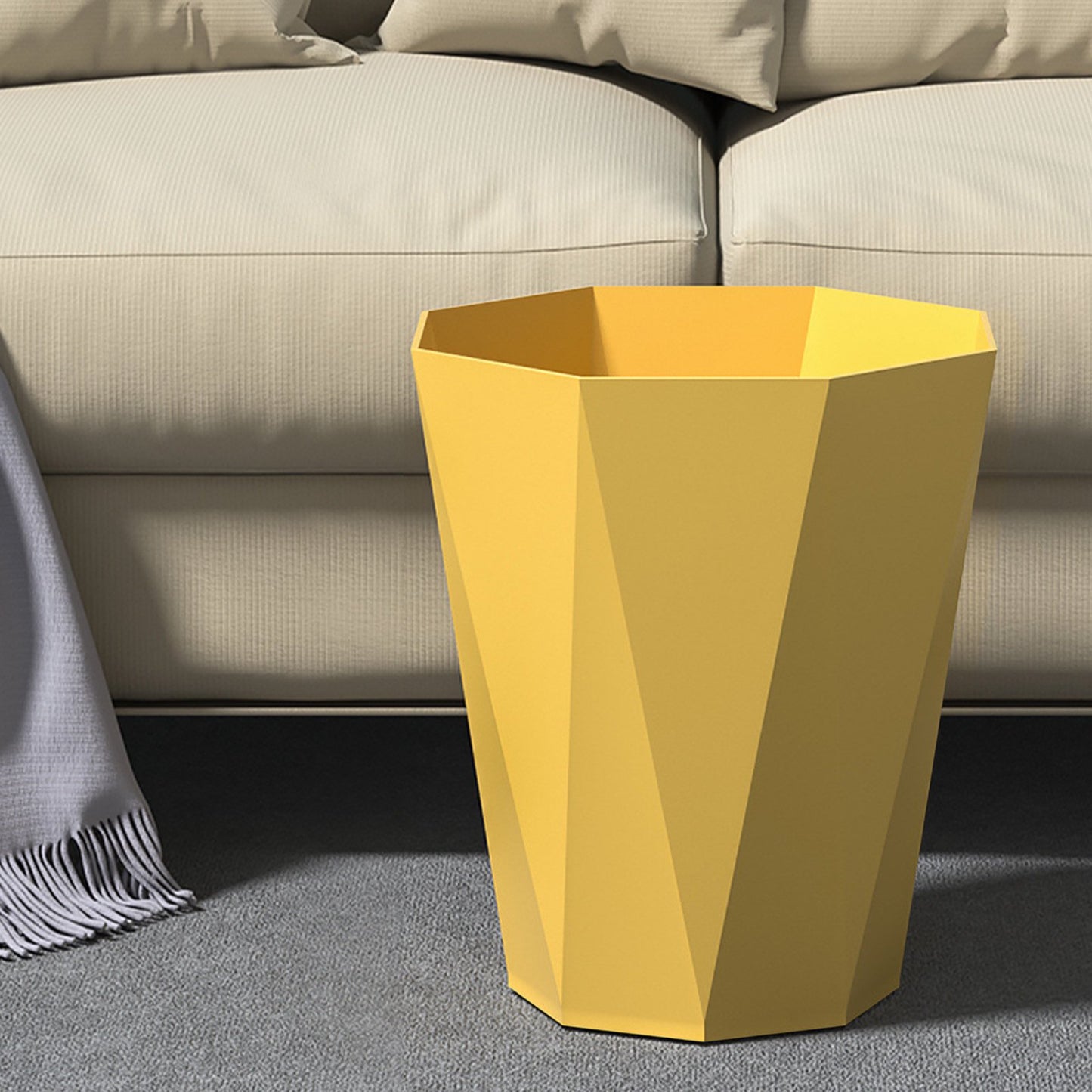 LunaLulinlk Yellow 2.7 Gallon Kitchen Trash Can, Trash Can for Bathroom Plastic Wastebasket Container Trash Can