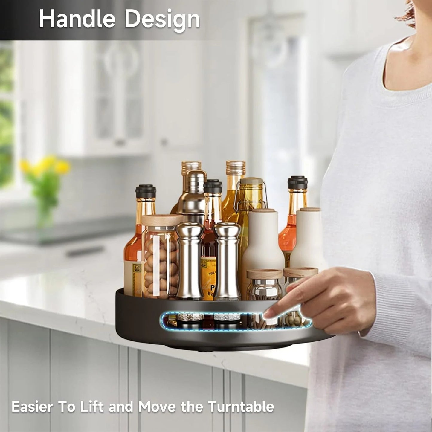 LunaLulinlk Stainless Steel Cabinet and Table Top Lazy Susan