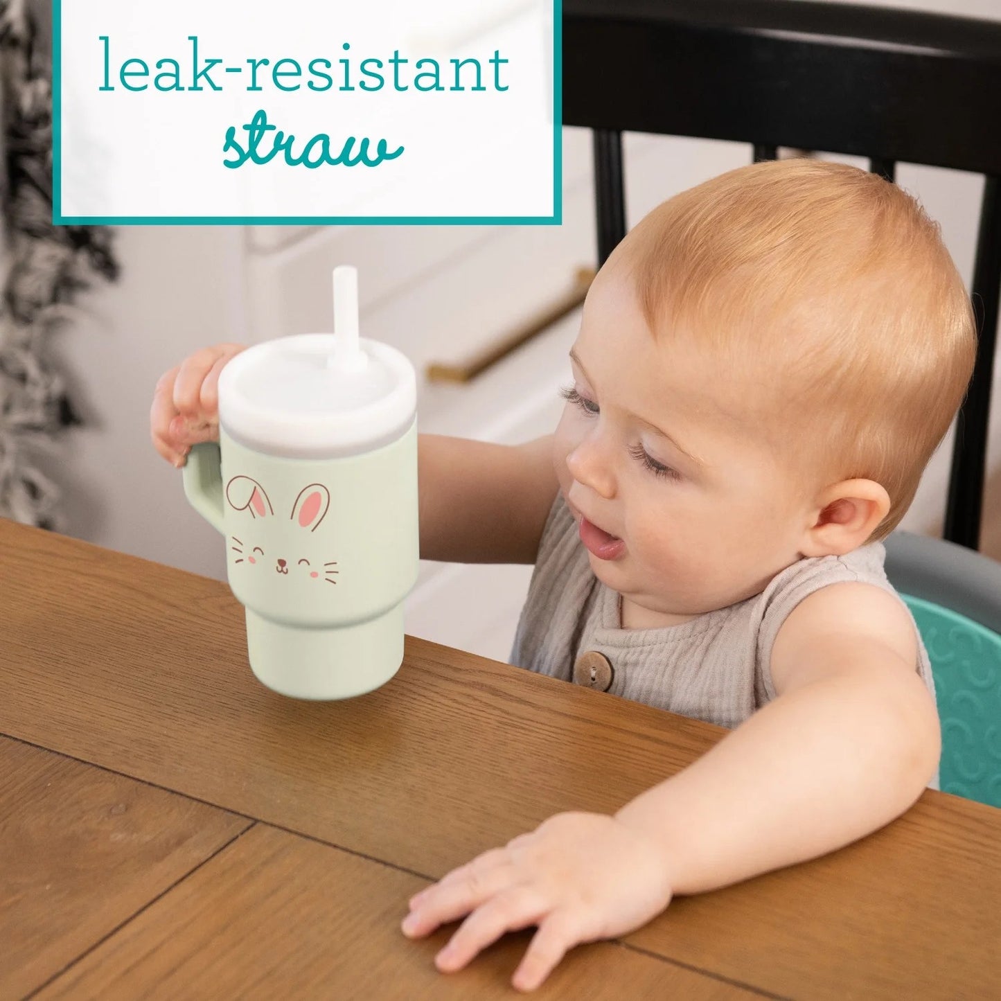LunaLulinlk Tumbler – Adorable 9 oz. Training Cup with Toddler-Friendly Straw and Handle, Bunny