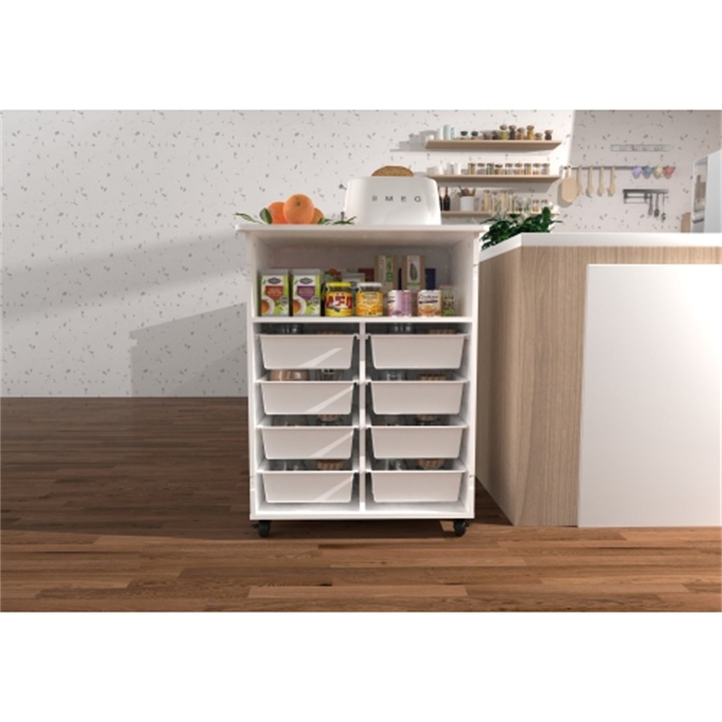 LunaLulinlk White storage cabinet, large-capacity storage, sturdy and durable, home must-have single product