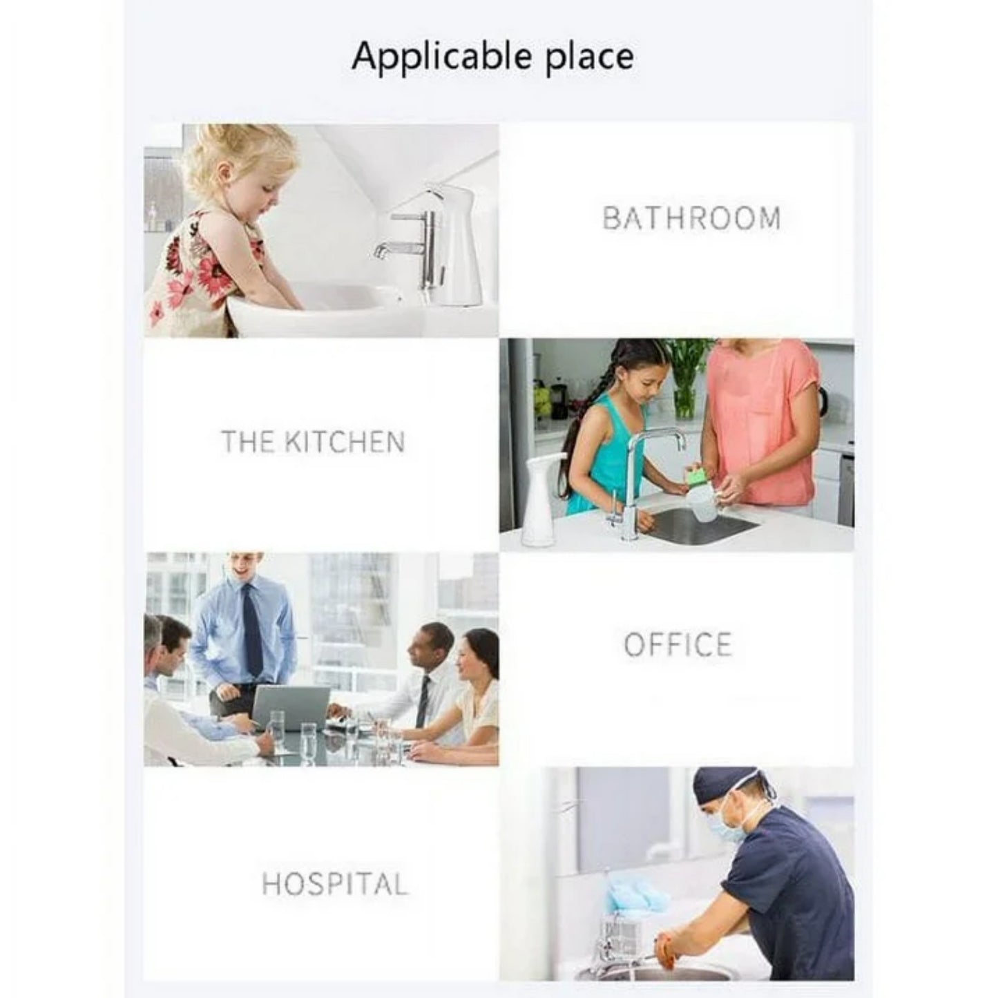 LunaLulinlk Soap Dispenser, Automatic Soap Dispenser Touchless Bath Kitchen Countertop Soap Dispenser with Infrared Motion Sensor