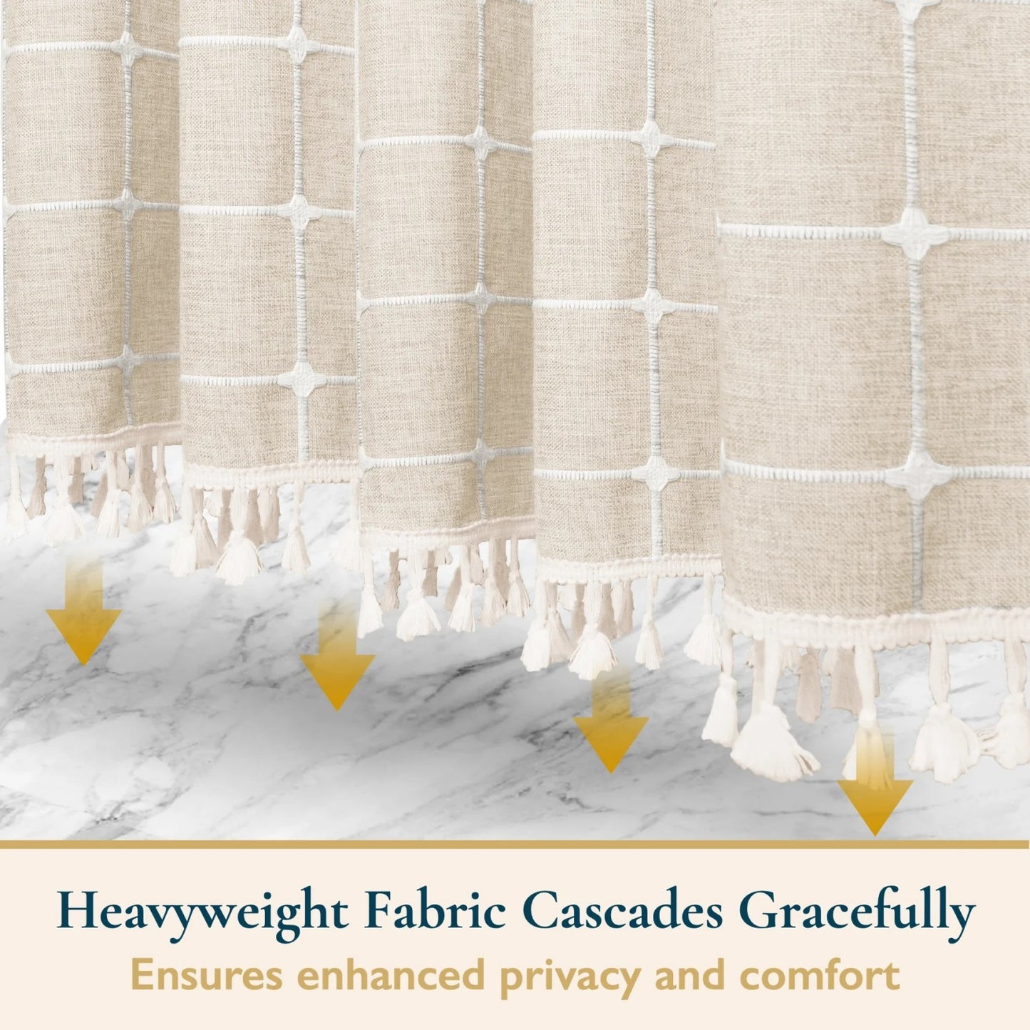 LunaLulinlk Tassel Shower Curtain Set with Hooks