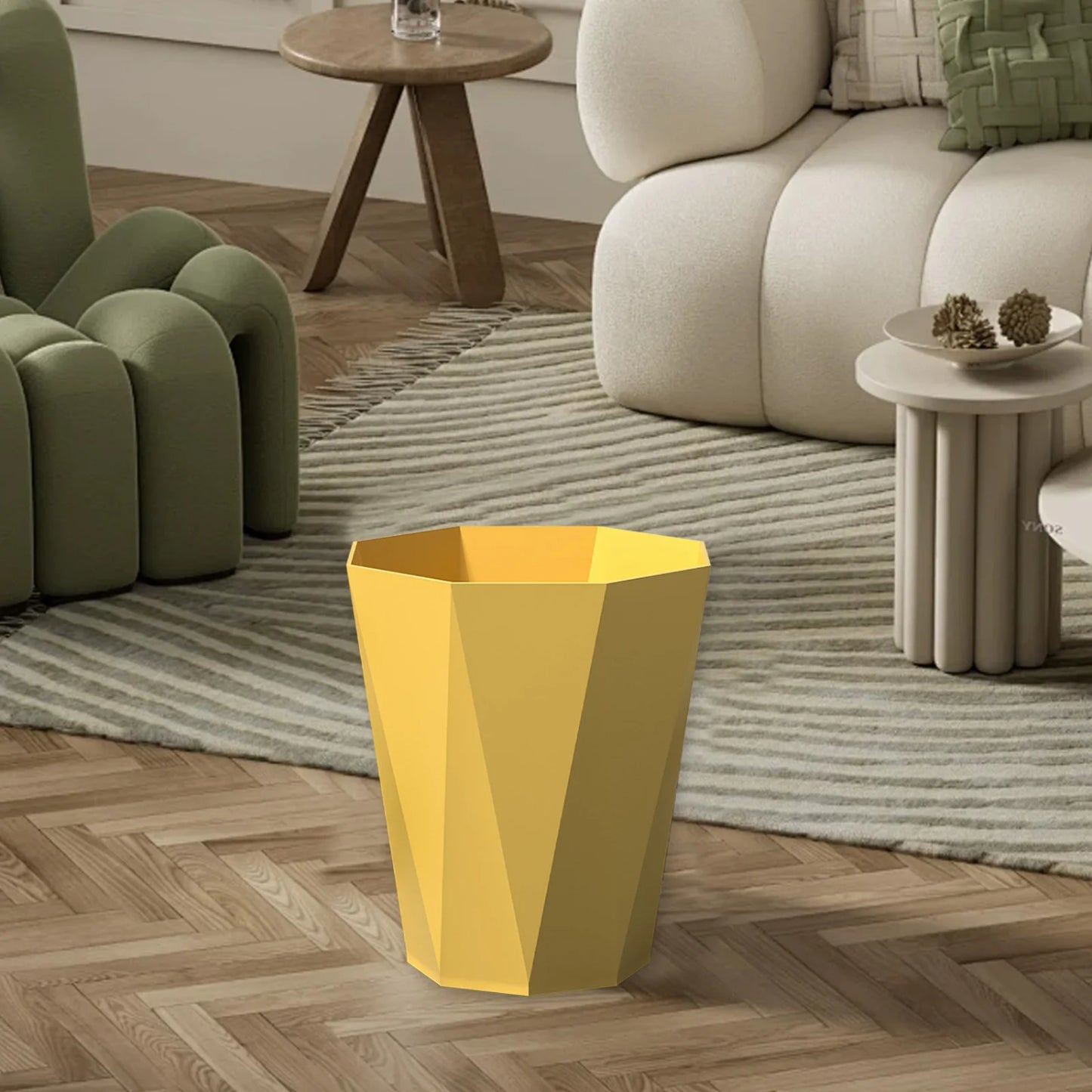 LunaLulinlk Yellow 2.7 Gallon Kitchen Trash Can, Trash Can for Bathroom Plastic Wastebasket Container Trash Can