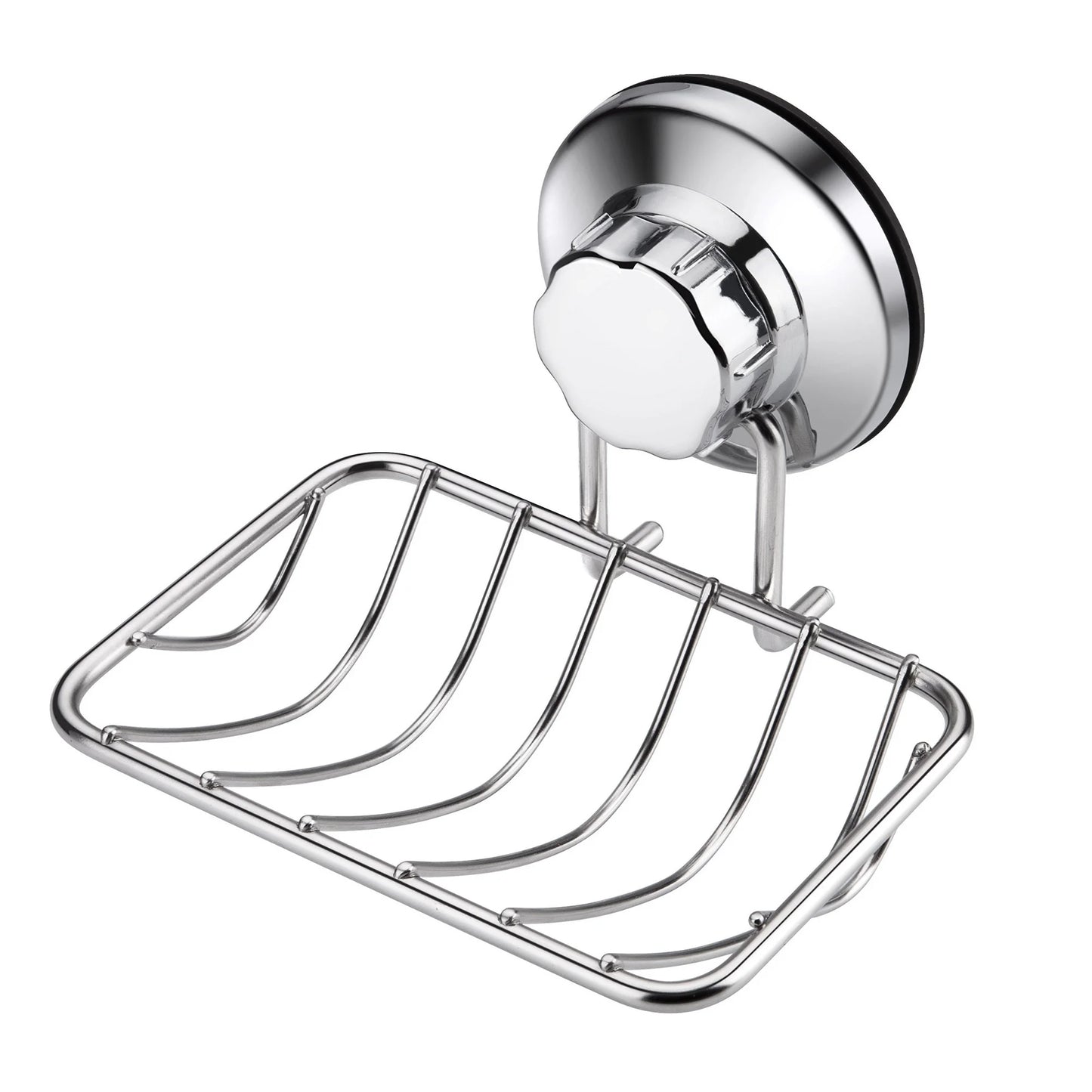 "Super Powerful Vacuum Suction Cup Shower Soap Dish - Strong Rustproof Stainless Steel Soap Saver Sponge Holder for Bathroom & Kitchen Sink "