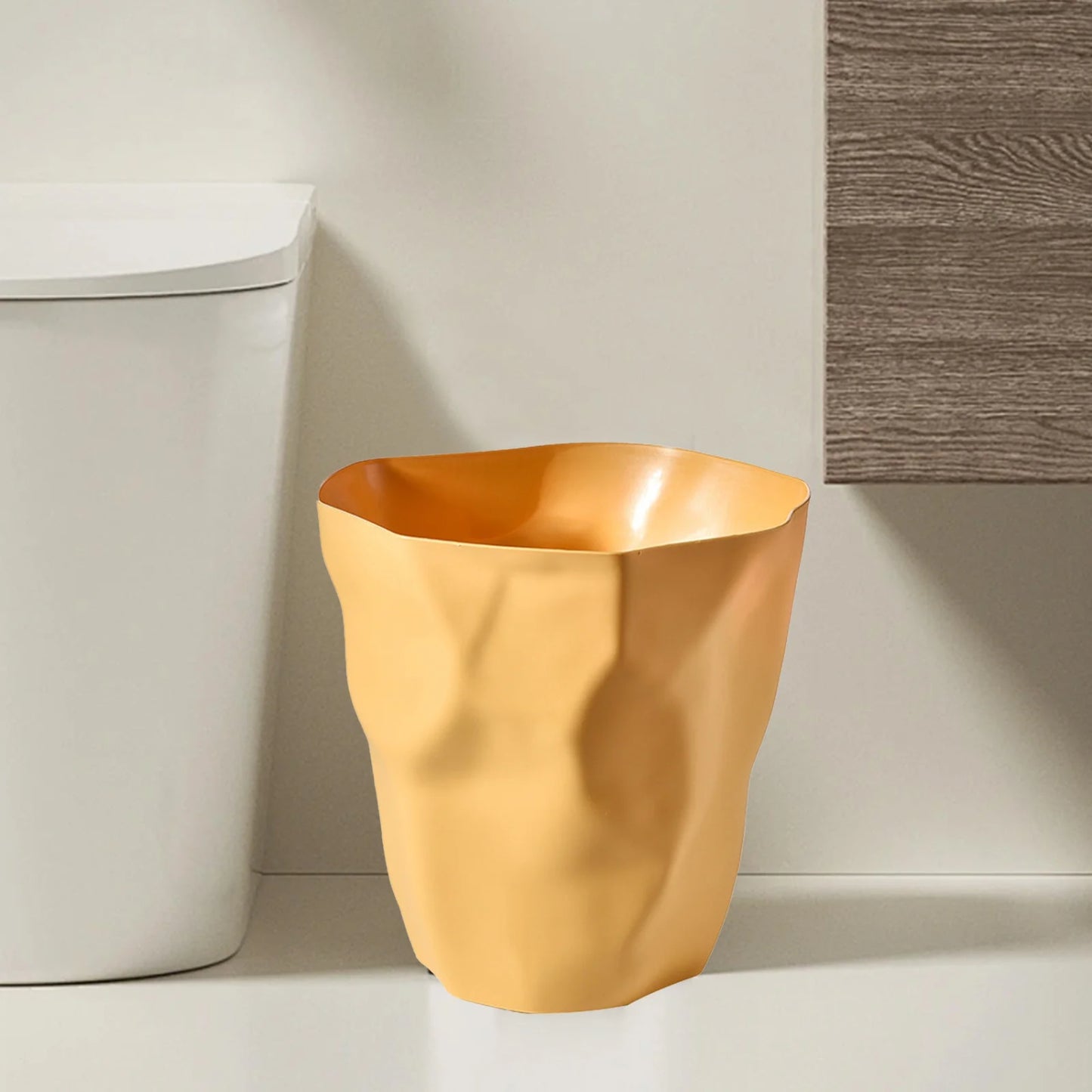 LunaLulinlk Yellow 2.64 Gallon Bathroom Trash Can, Small Trash Can for Kitchen, Bathroom, Office, Bedroom, Living Room Trash Can