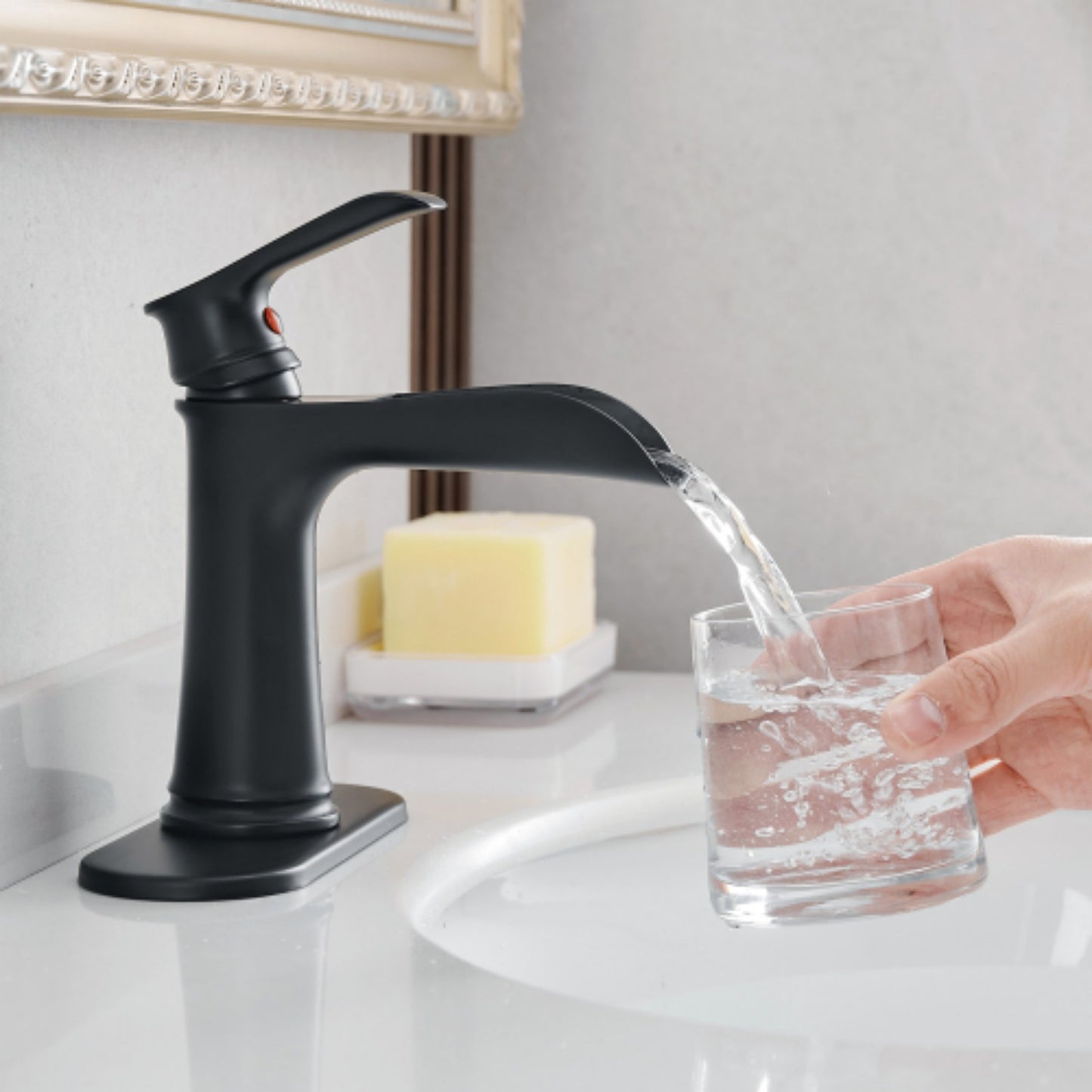 LunaLulinlk Sink faucet with countertop, bathroom faucet for sink, single hole single handle faucet