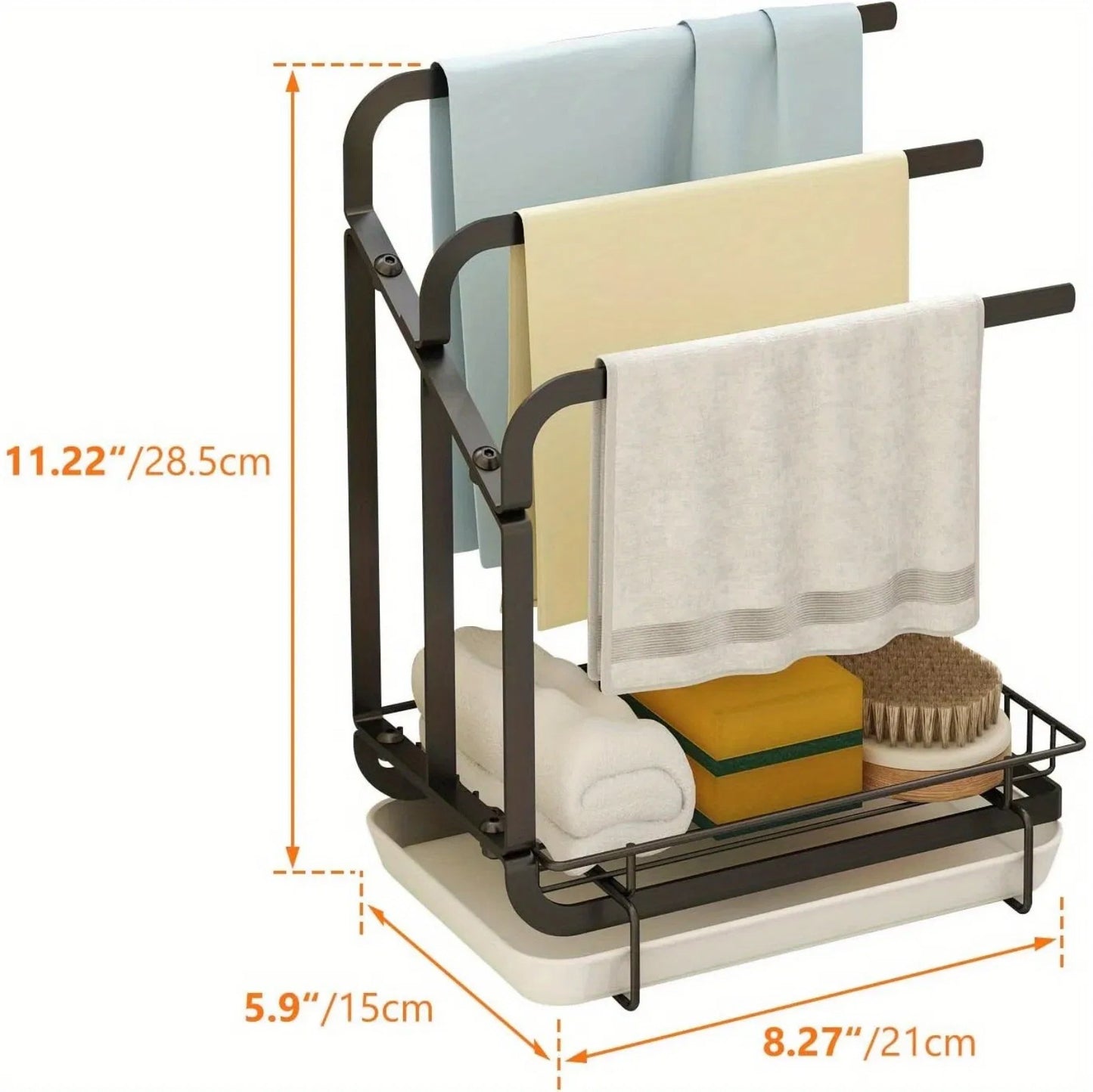 LunaLulinlk Stainless Steel Kitchen Sink Storage Rack, Dishcloth, Soap Brush, Sponge Storage Rack