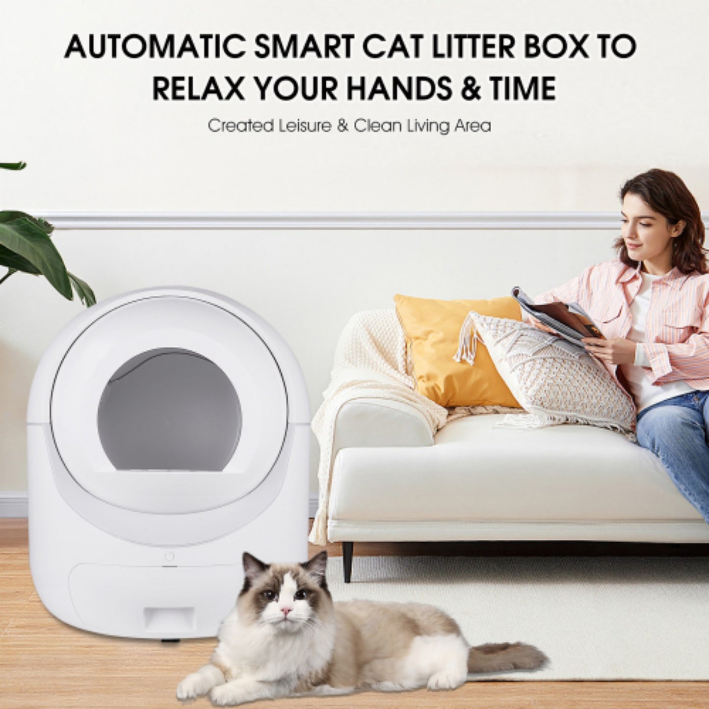 LunaLulinlk Smart automatic cat litter box, automatic shoveling, App control, supports 5G & 2.4G WiFi
