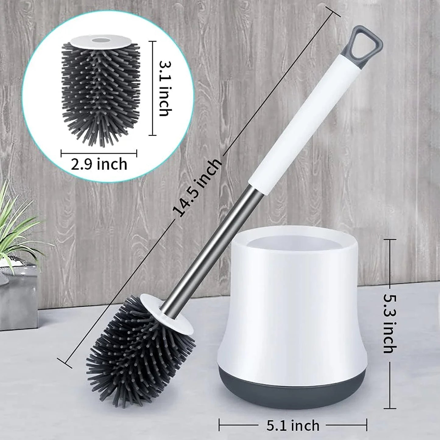 LunaLulinlk Toilet Brush Cleaner and Storage Set, Bathroom Toilet Brush (1-Pack), White
