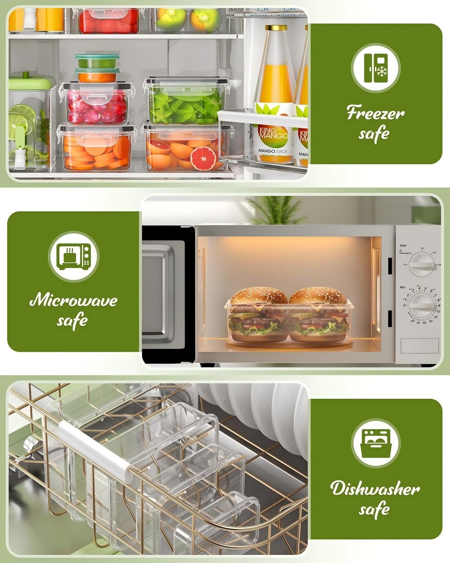 40-piece set of food storage containers made of food-grade polyethylene and silicone, microwave safe, leak-proof meal containers, with labels and pens