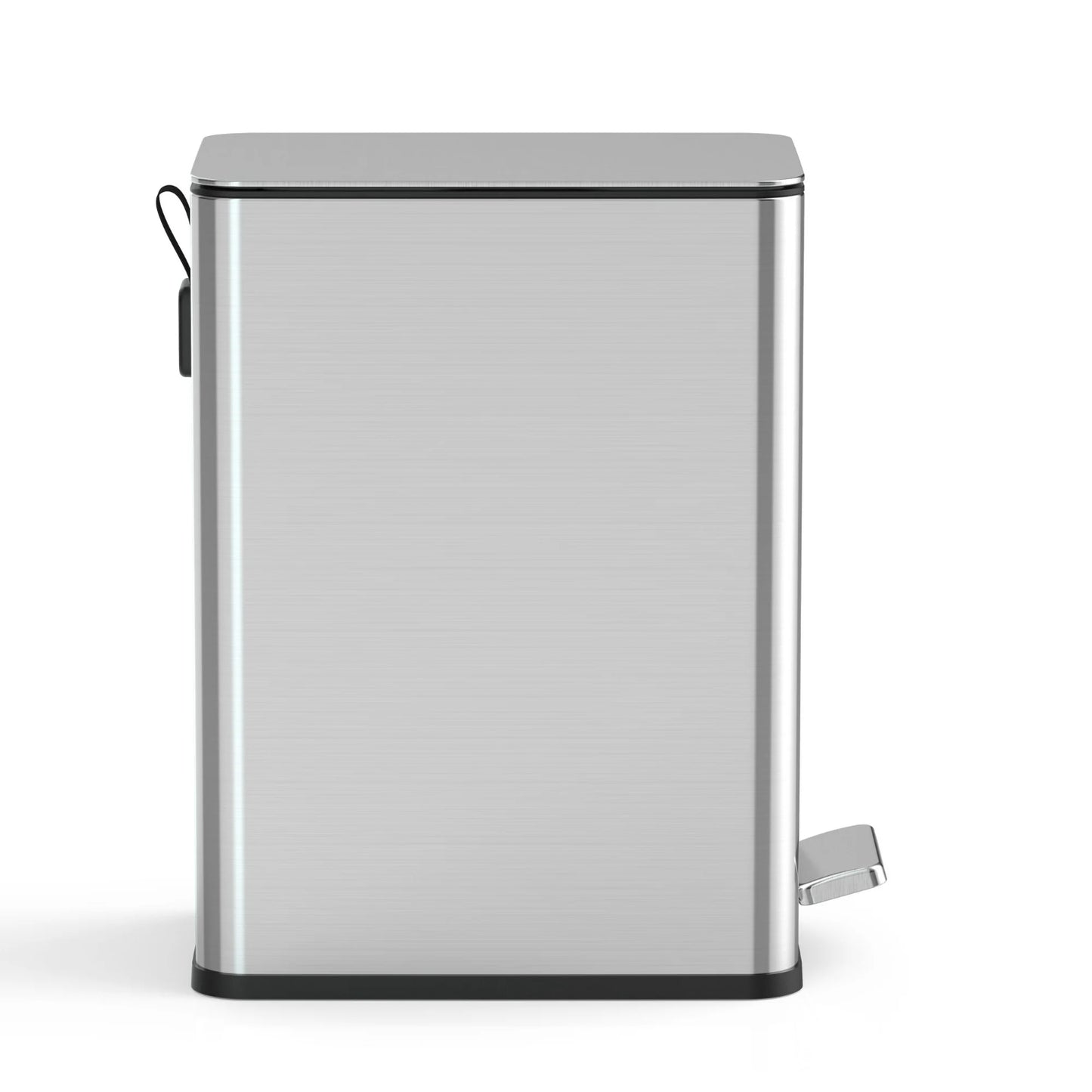 LunaLulinlk Silver Stainless Steel (2 Pack) 2.6 Gallon Trash Can, Ultra-Slim Step-Up Bathroom Trash Can
