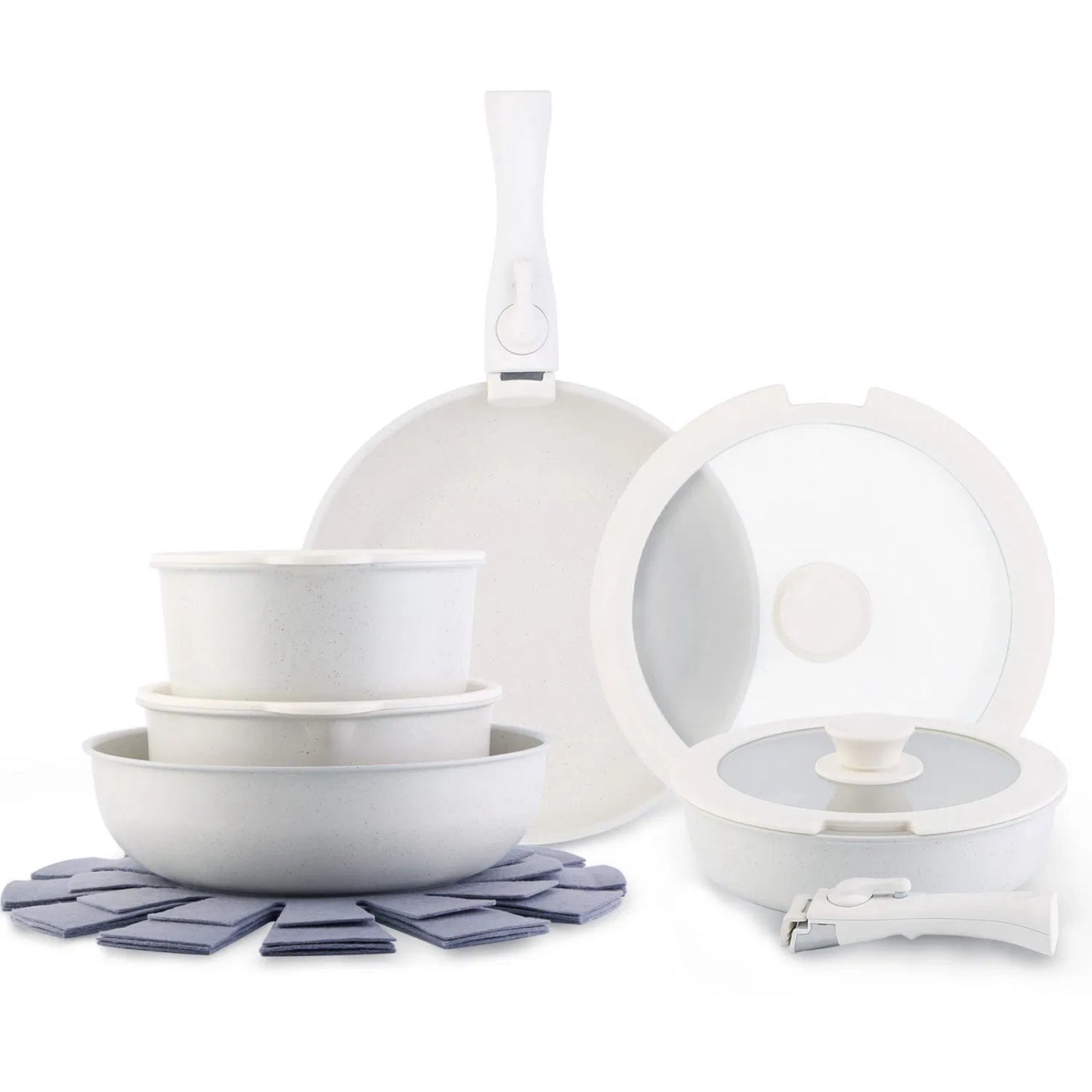 LunaLulink 17 Piece Non-Stick Cookware Set Induction Kitchen Cookware Set For all stovetops