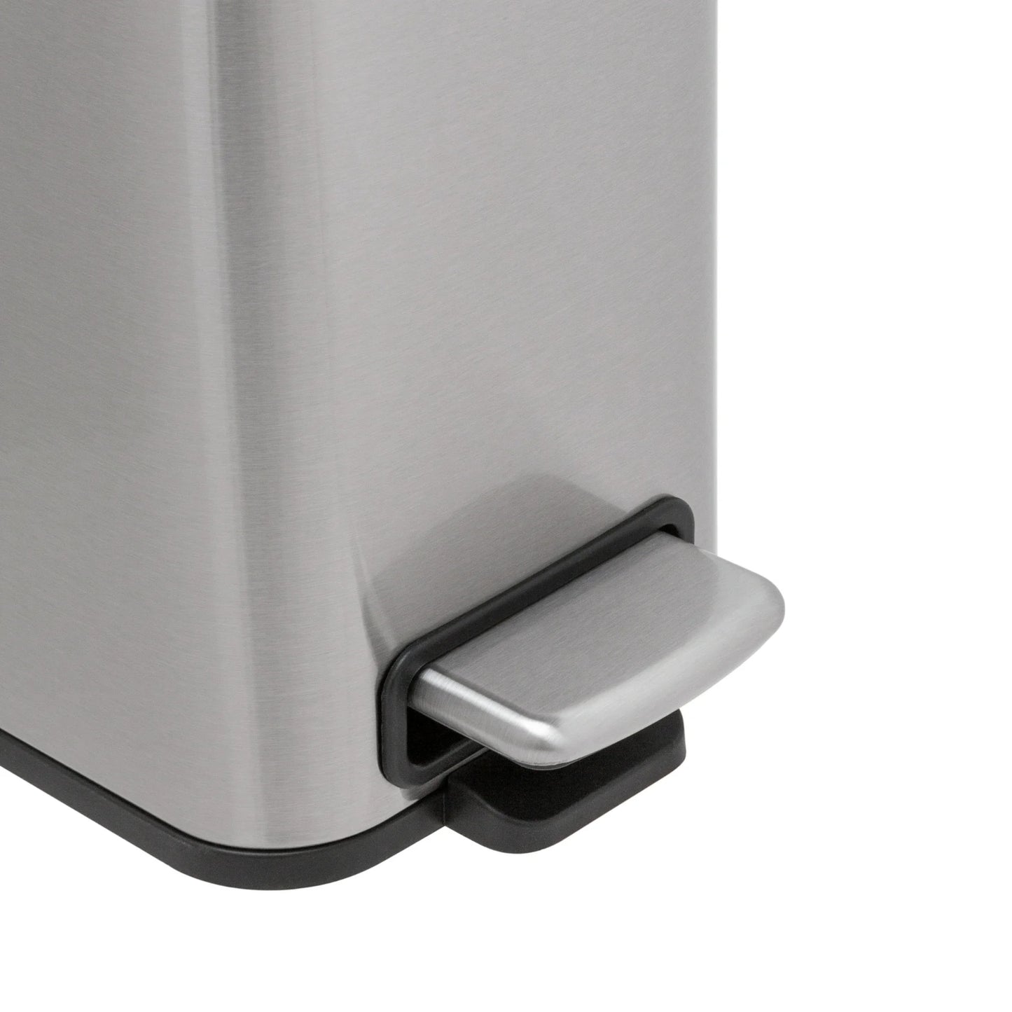 LunaLulinlk Silver Stainless Steel 1.3 Gallon Trash Can Set of Two, Slim Step-Up Bathroom Trash Can
