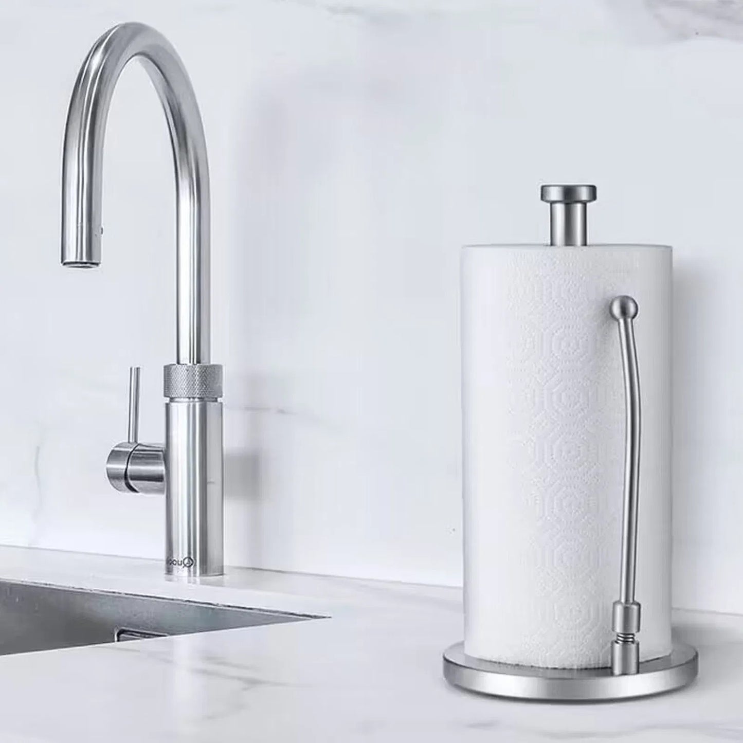 LunaLulinlk Stainless Steel Standing Paper Towel Holder with Weighted Base