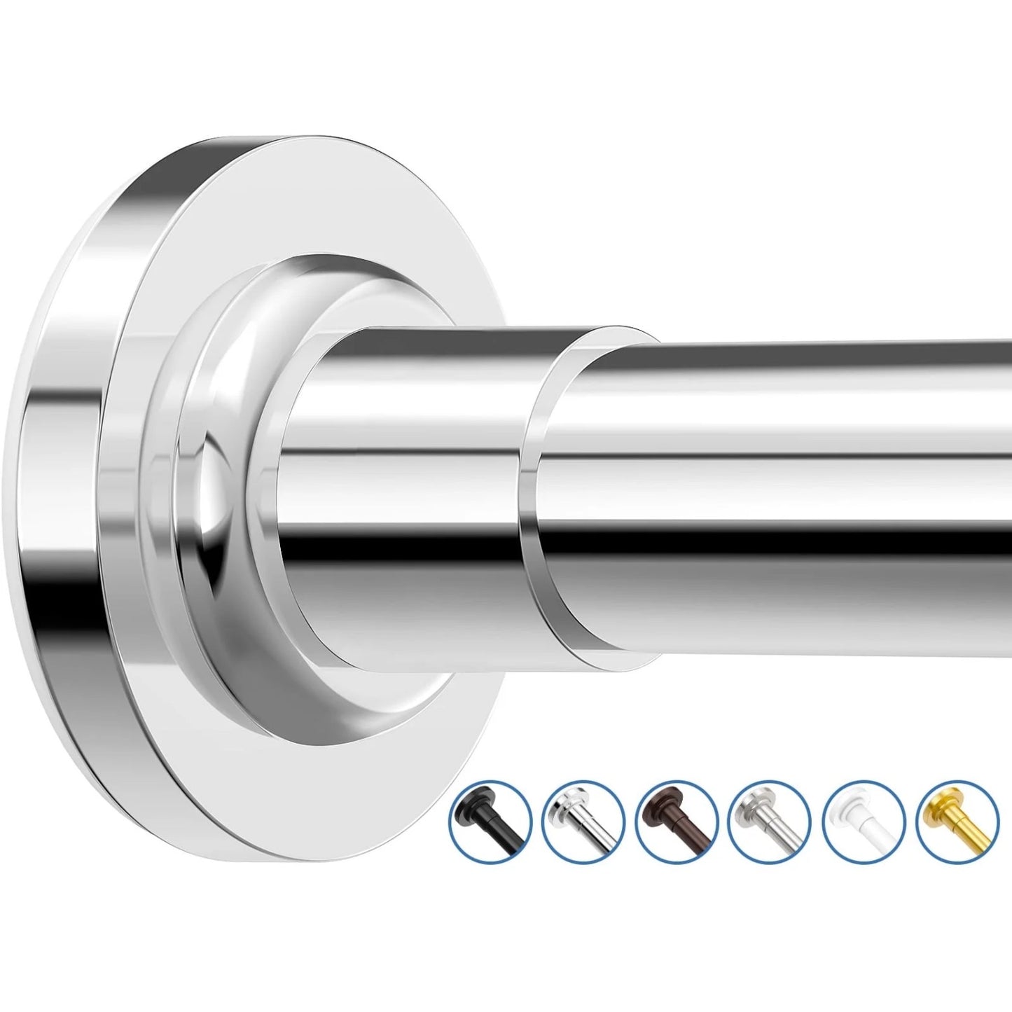 LunaLulinlk Shower Curtain Rod, Adjustable 32-75 Inch Spring Tension Shower Rods for Bathroom or Window