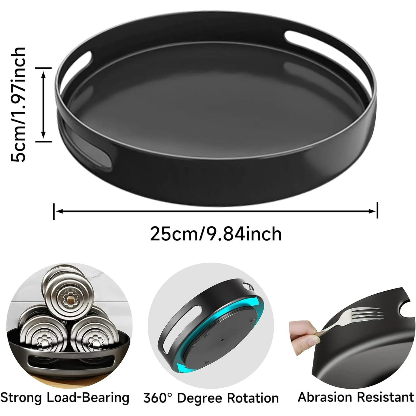 LunaLulinlk Stainless Steel Cabinet and Table Top Lazy Susan