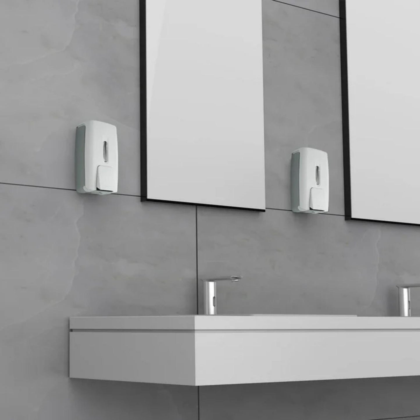 LunaLulinlk Soap Dispenser 28oz/800ml Wall-Mounted No-Drip Gel/Liquid ABS,White
