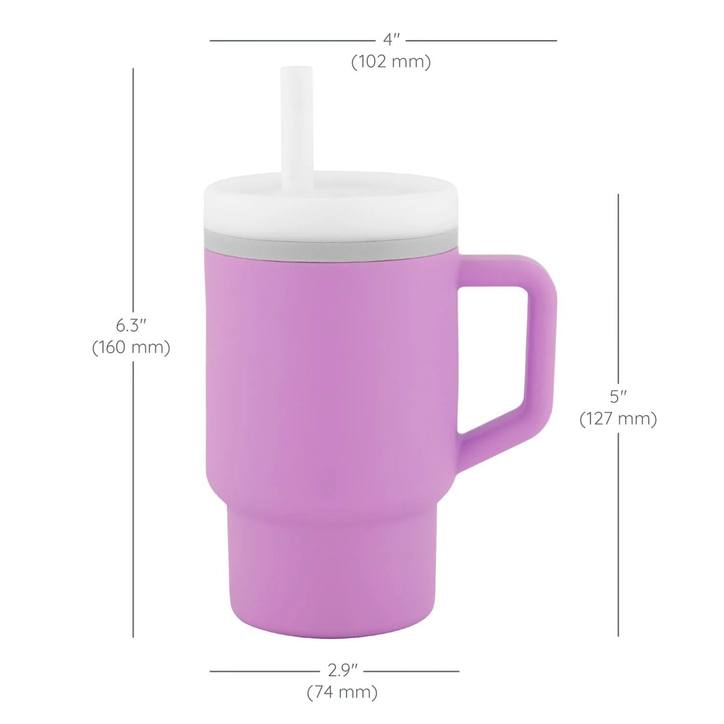 LunaLulinlk Tumbler – Adorable 9 oz. Training Cup with Toddler-Friendly Straw and Handle, Lilac