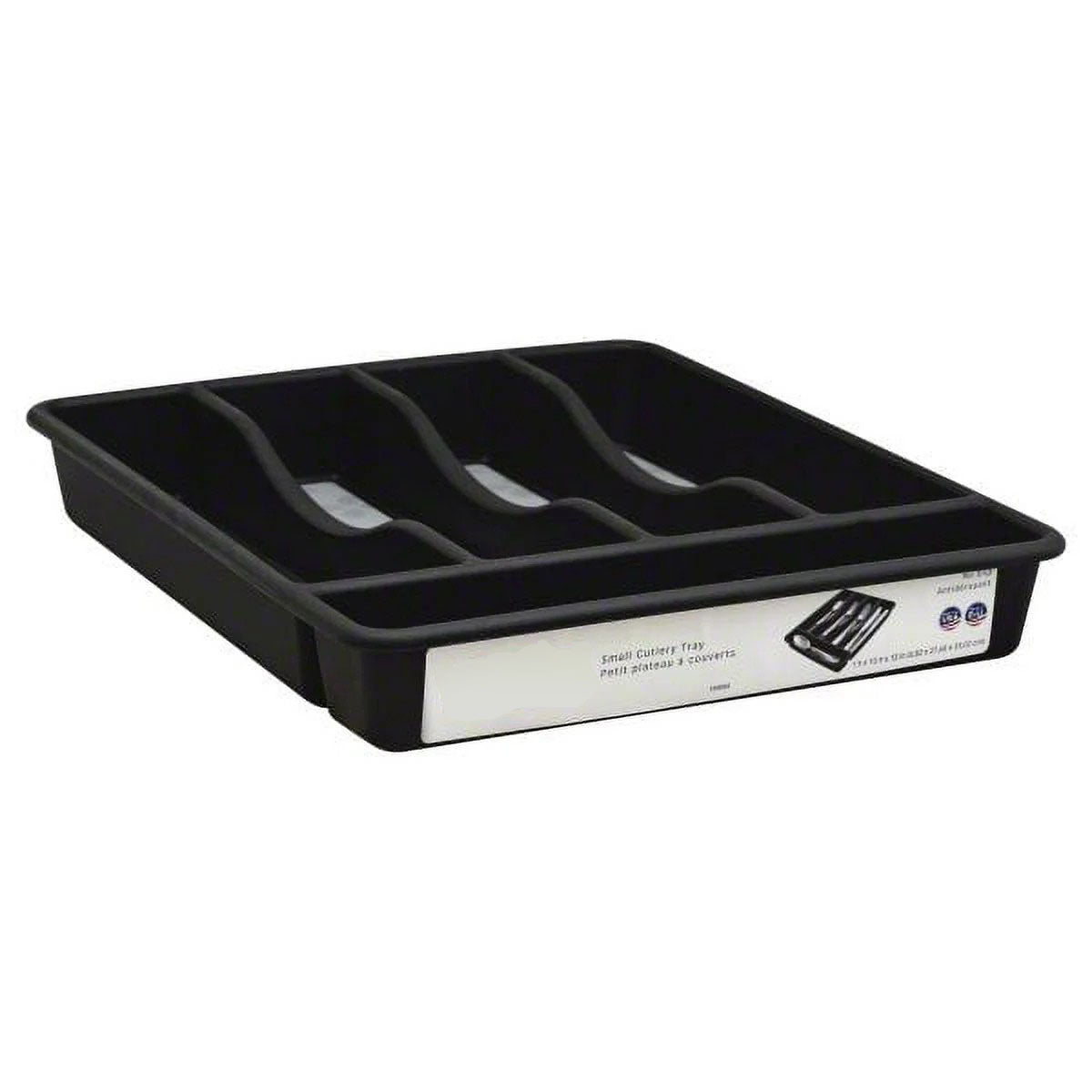LunaLulinlk Silverware Organizer, Small, Black